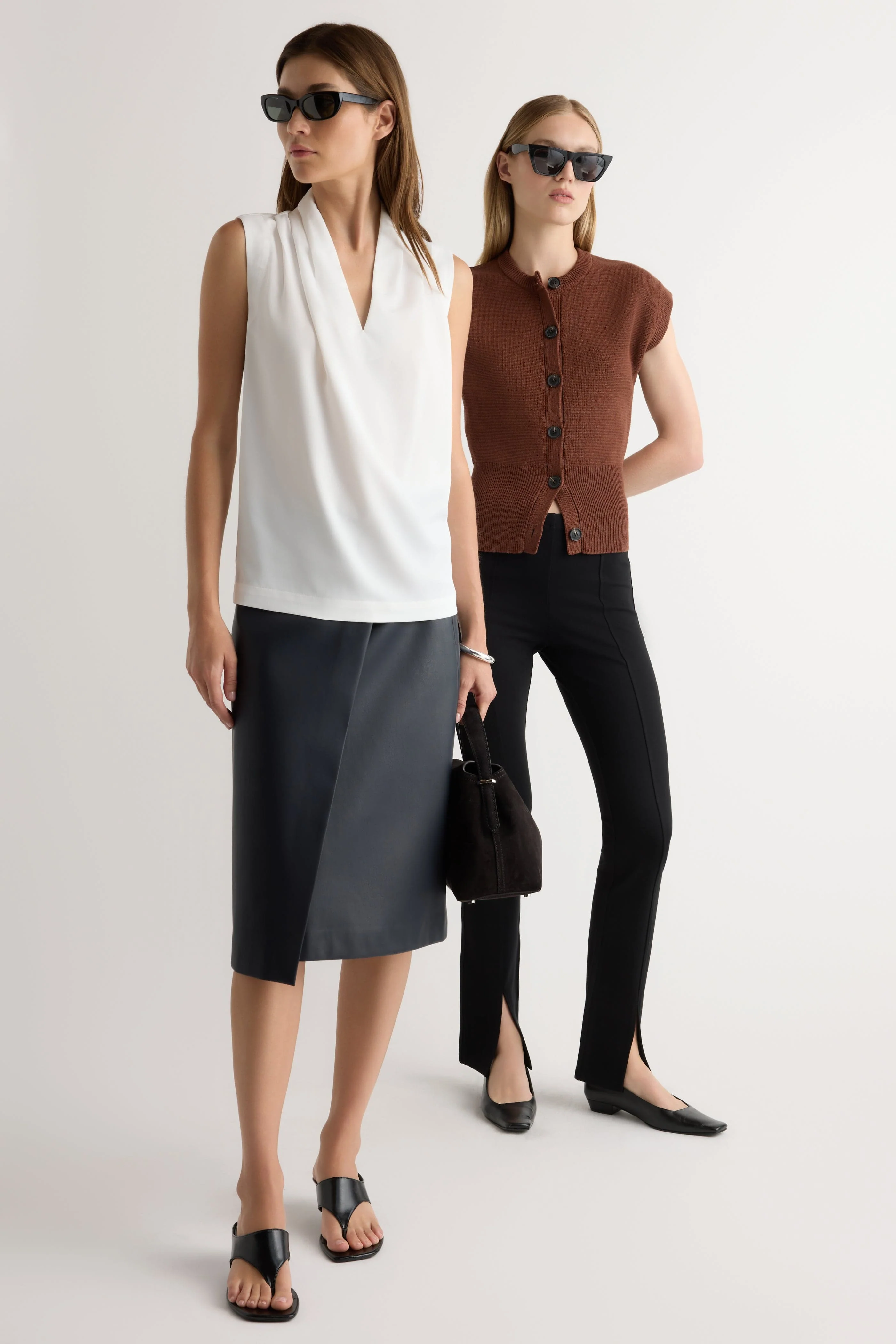 Alba Asymmetric Vegan Leather Skirt - Image 7