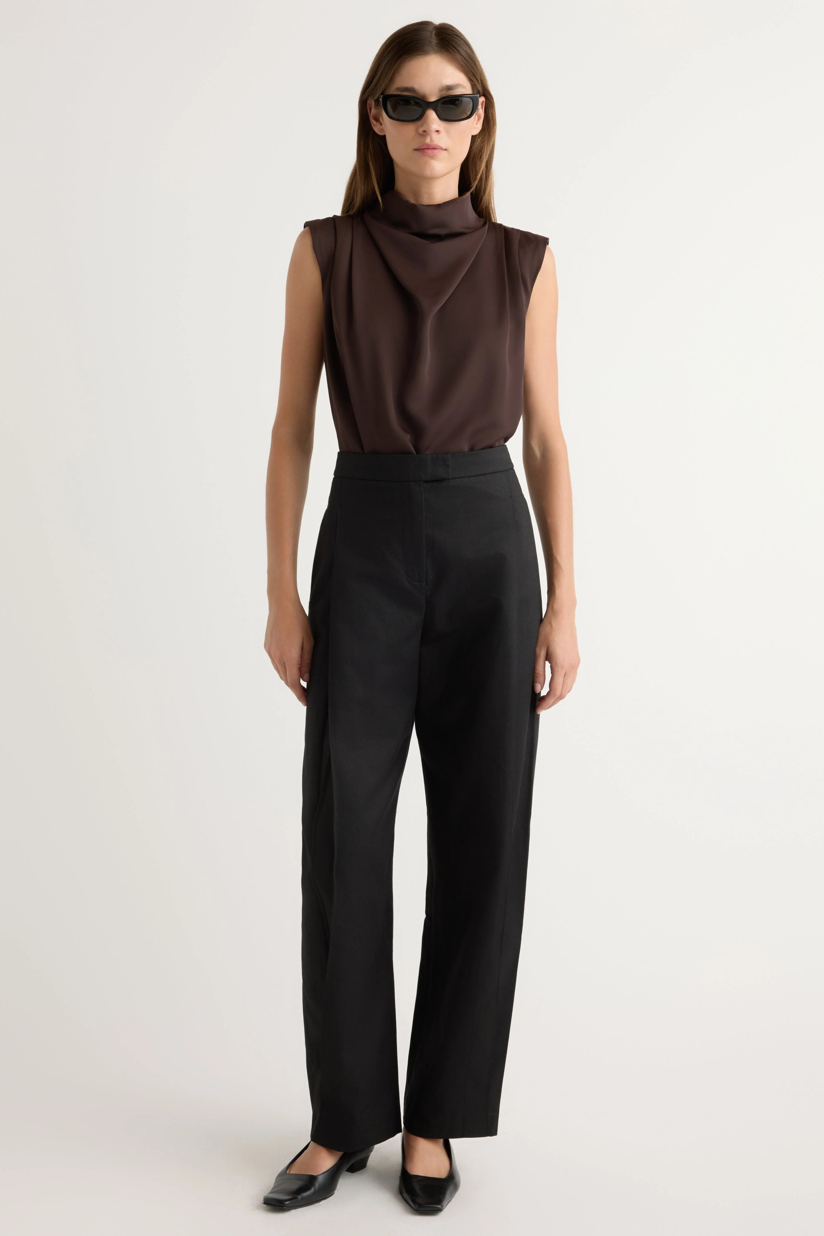 Allegra Gathered-Neck Sleeveless Blouse - Image 3