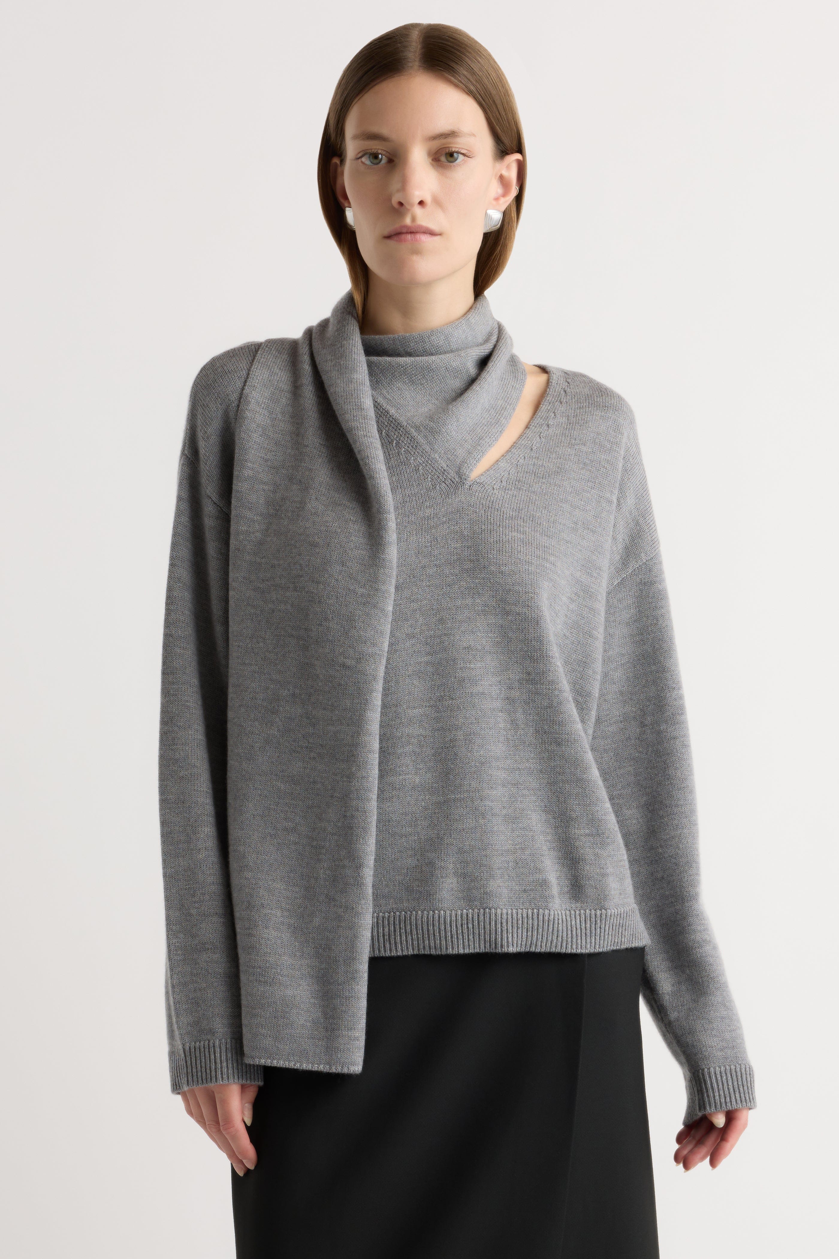 Amanda Scarf-Neck Wool Sweater - Image 2
