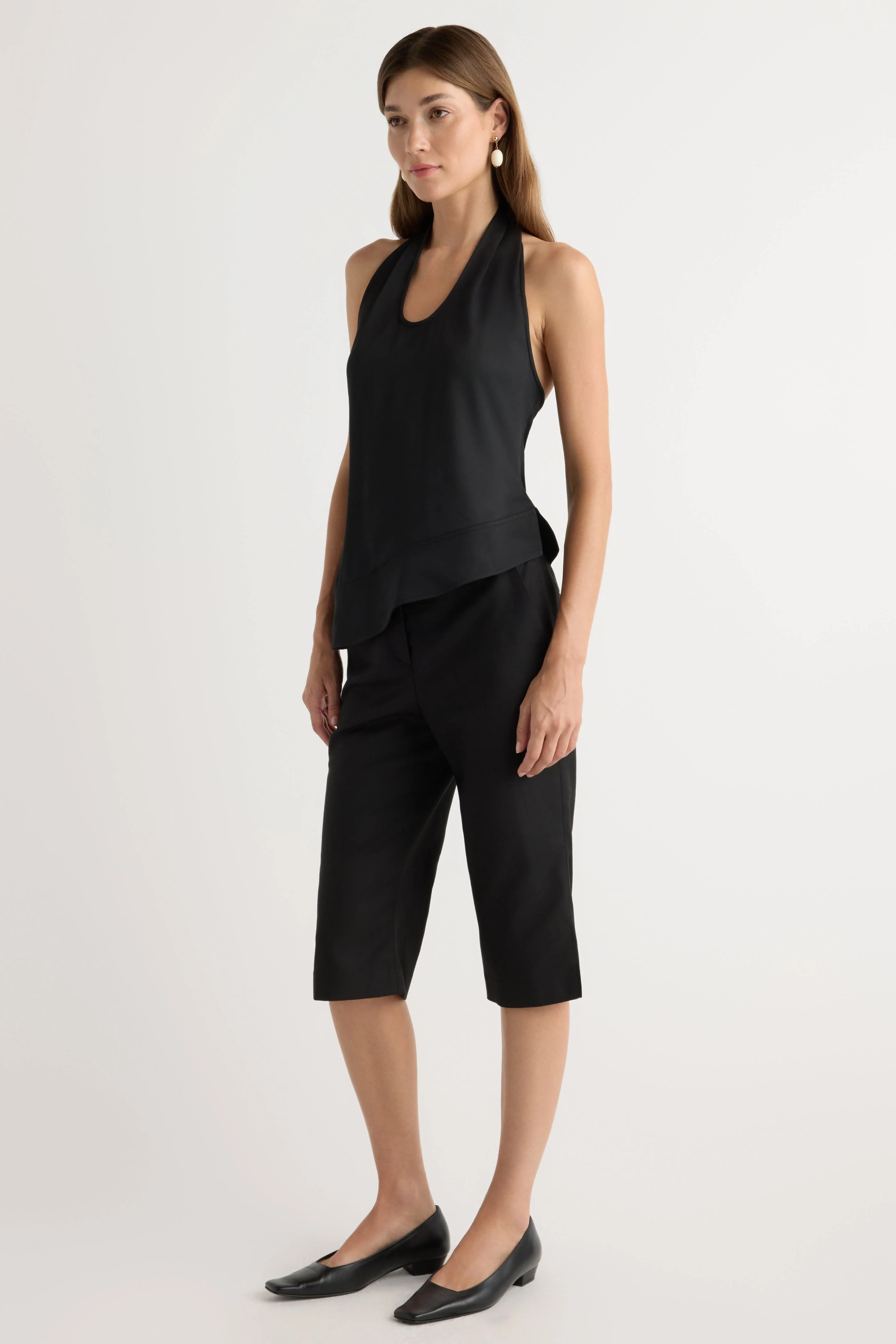Anju Asymmetric-Hem Halter Blouse - Image 4