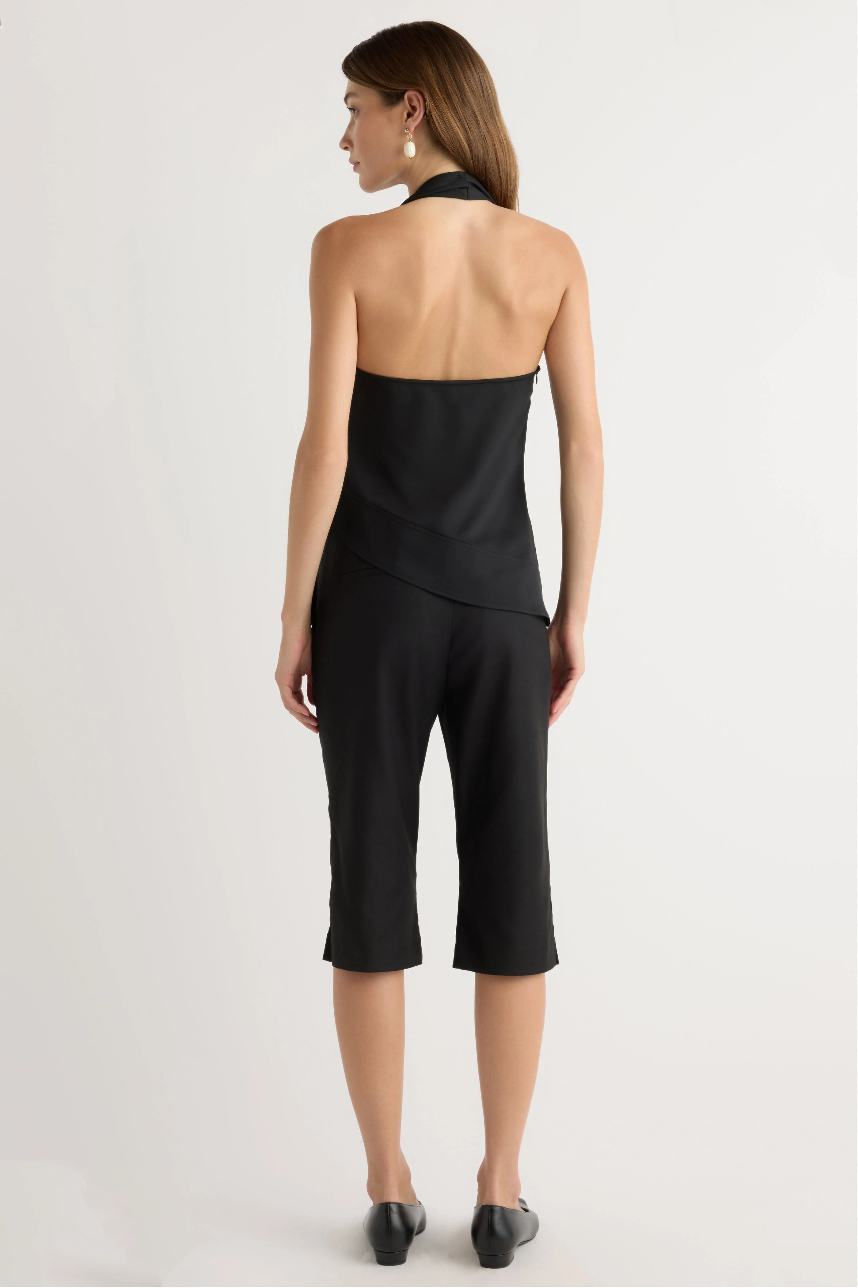 Anju Asymmetric-Hem Halter Blouse - Image 6
