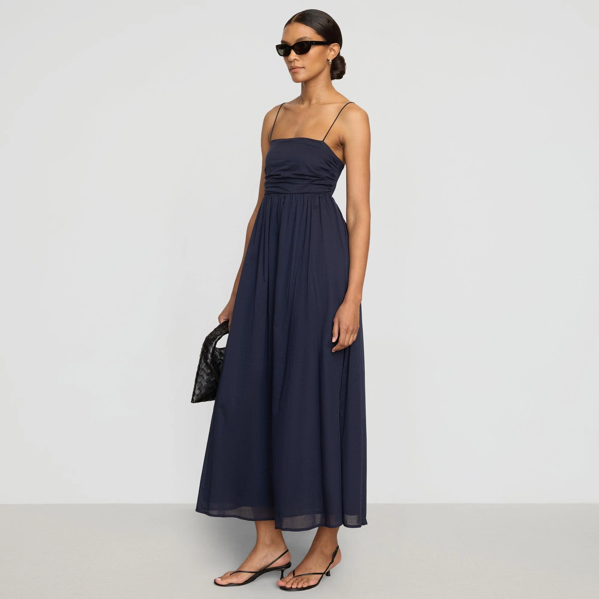 Aurora Ruched Organic Cotton Maxi Dress