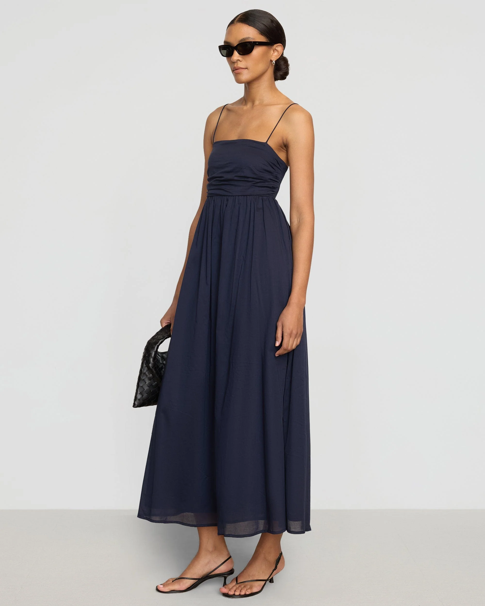 Aurora Ruched Organic Cotton Maxi Dress - Image 2