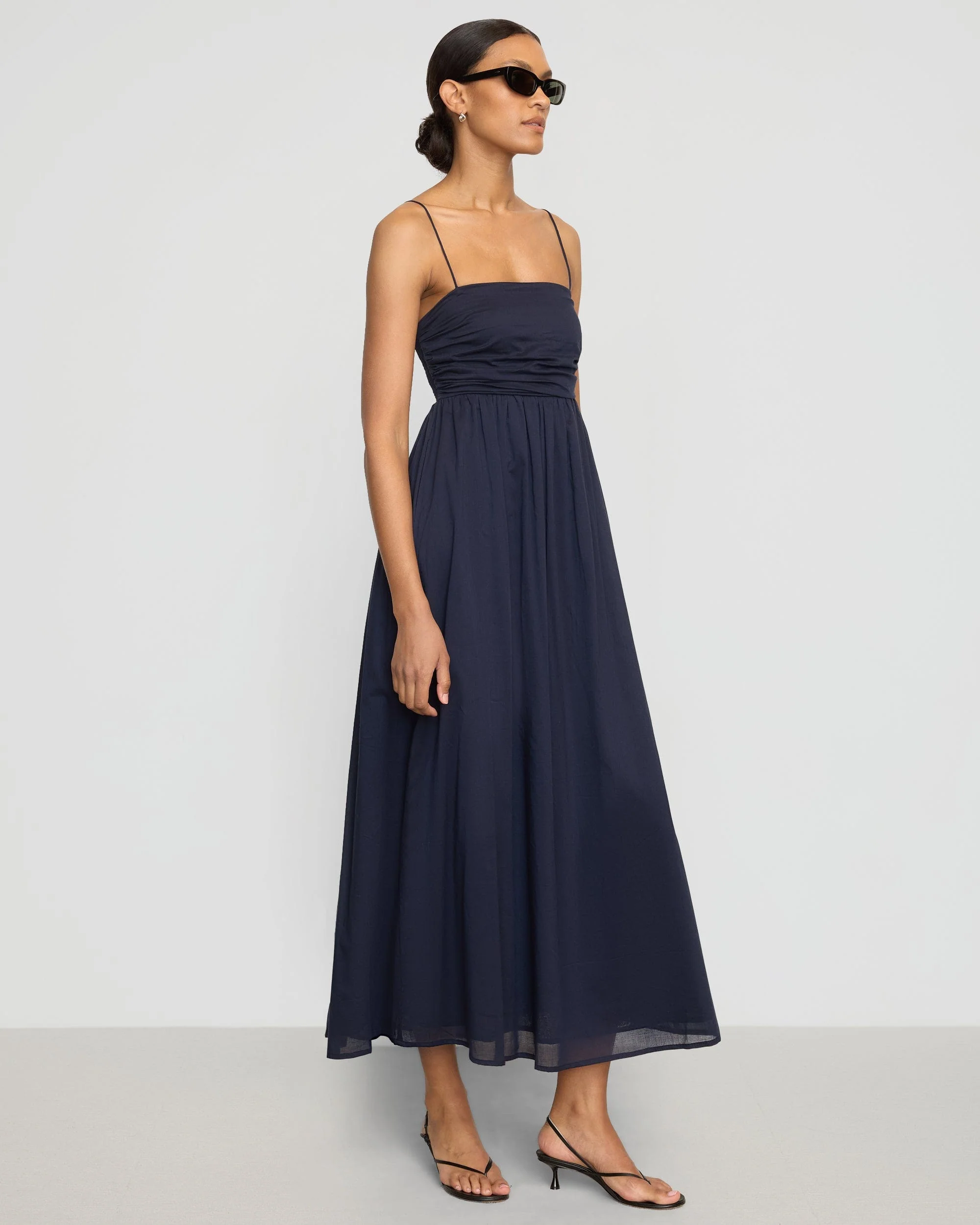 Aurora Ruched Organic Cotton Maxi Dress - Image 4