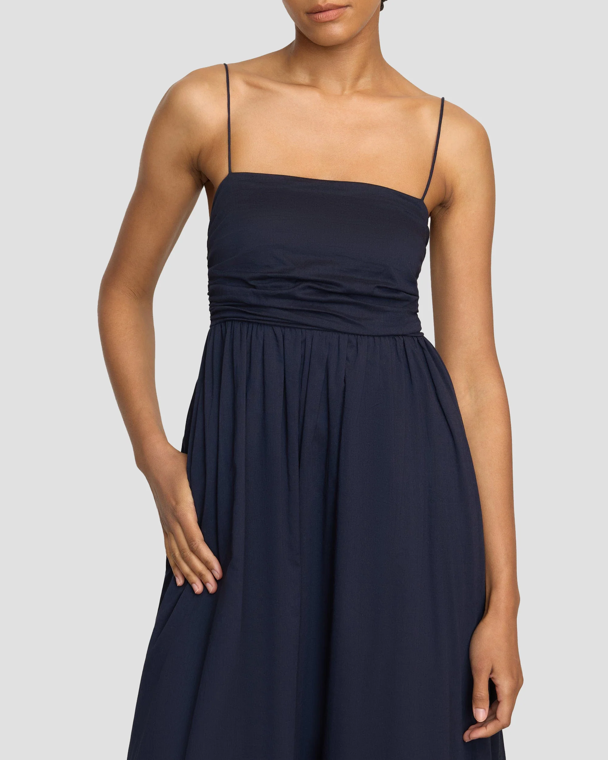 Aurora Ruched Organic Cotton Maxi Dress - Image 5