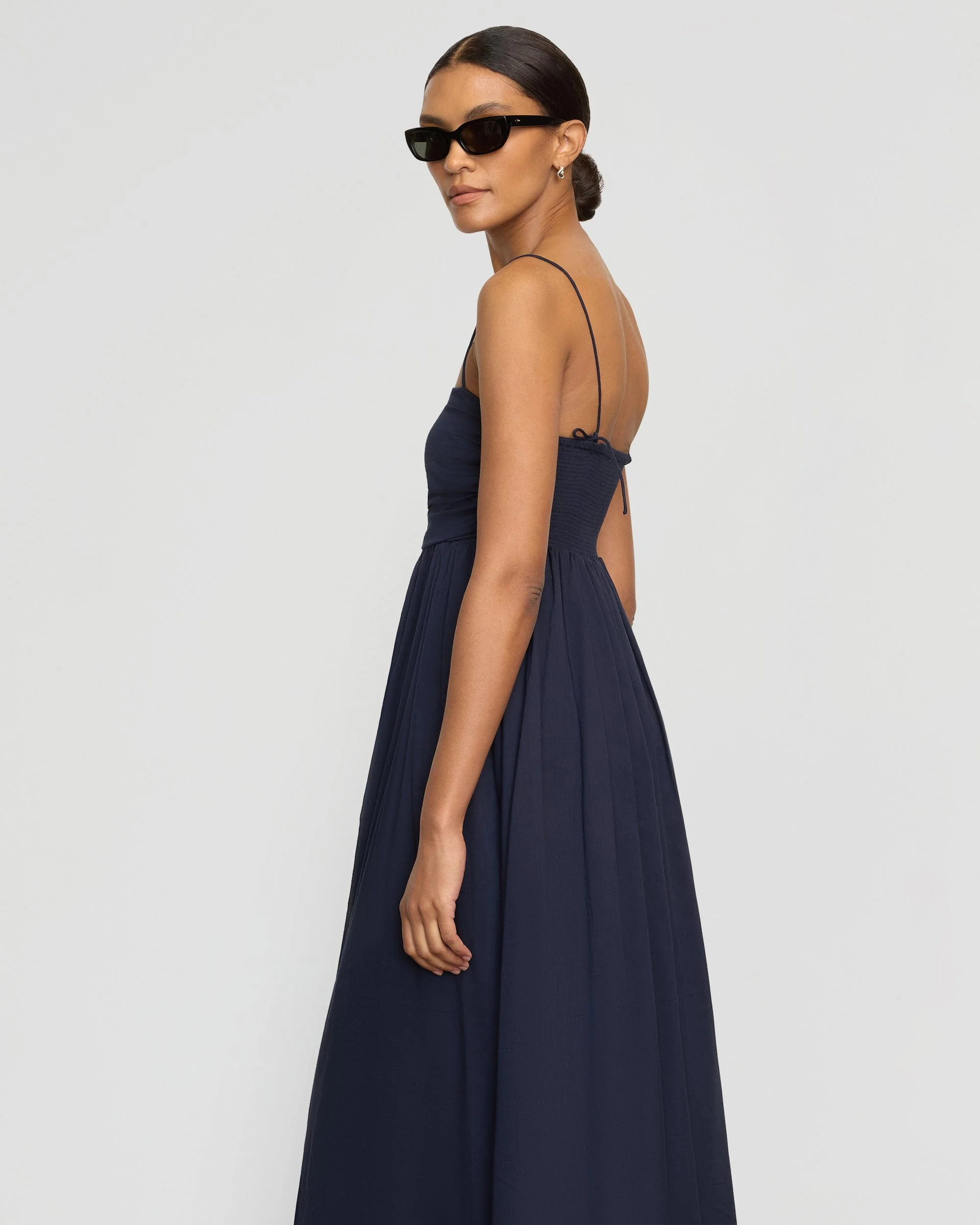 Aurora Ruched Organic Cotton Maxi Dress - Image 6
