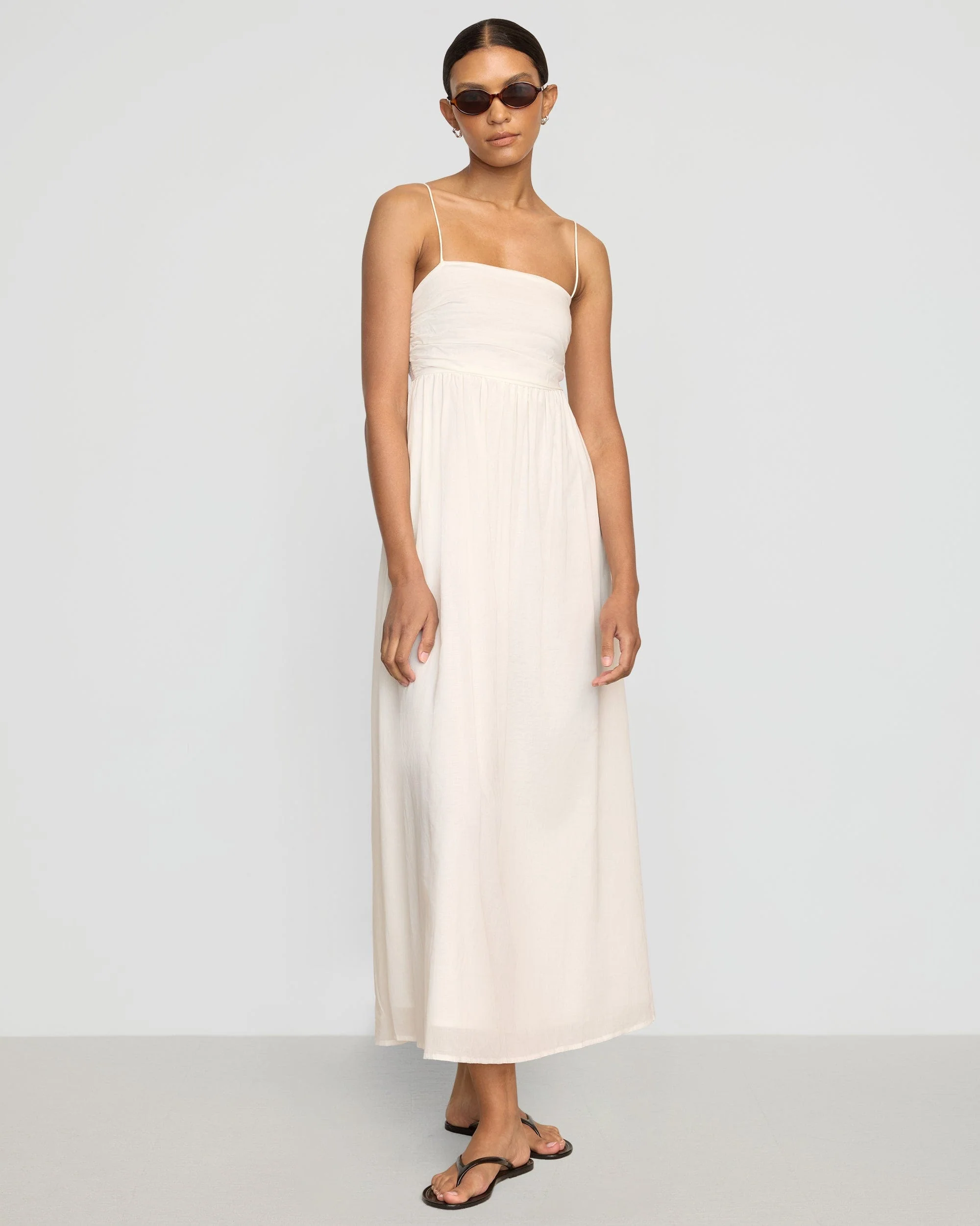 Aurora Ruched Organic Cotton Maxi Dress - Image 2