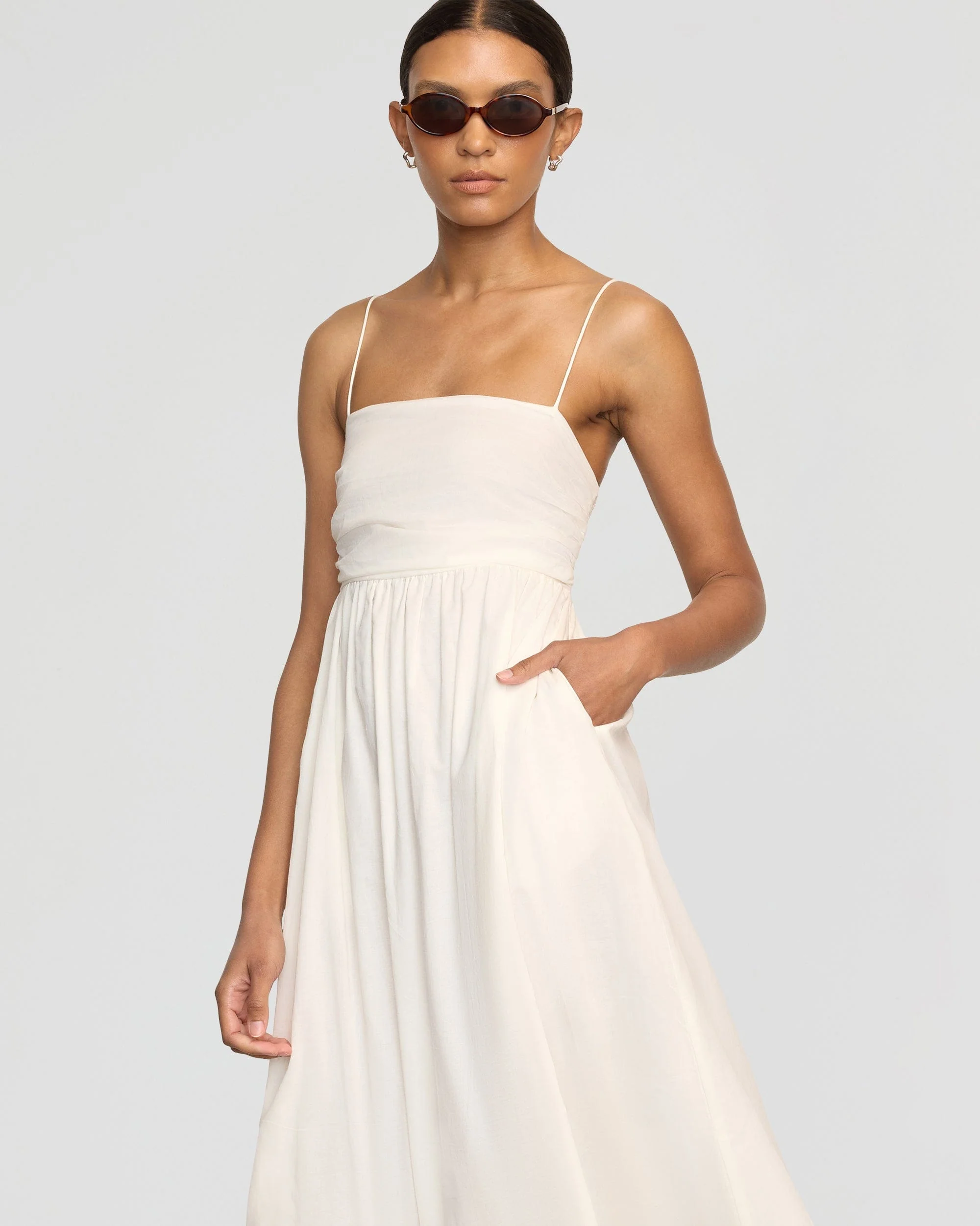Aurora Ruched Organic Cotton Maxi Dress - Image 5