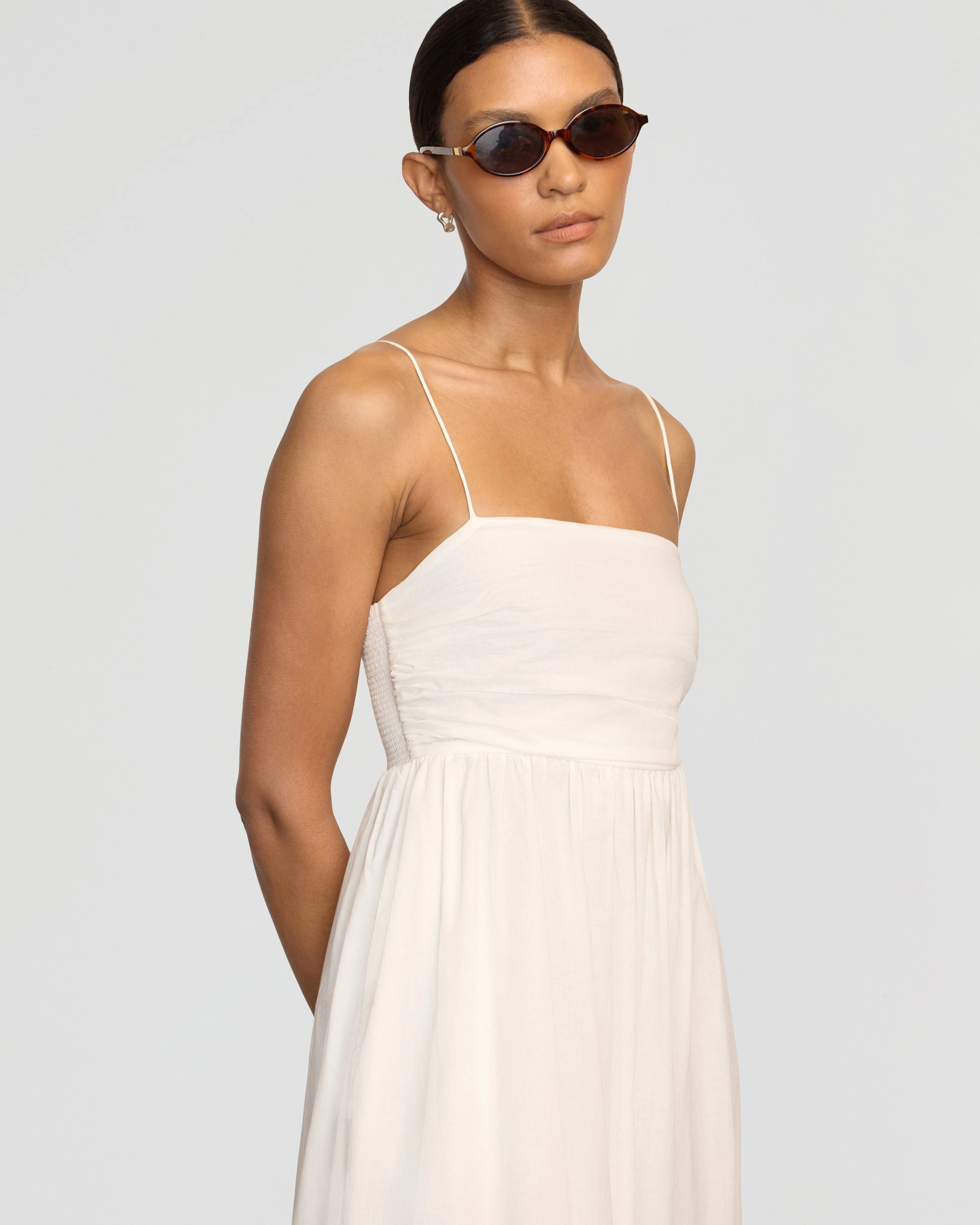 Aurora Ruched Organic Cotton Maxi Dress - Image 6