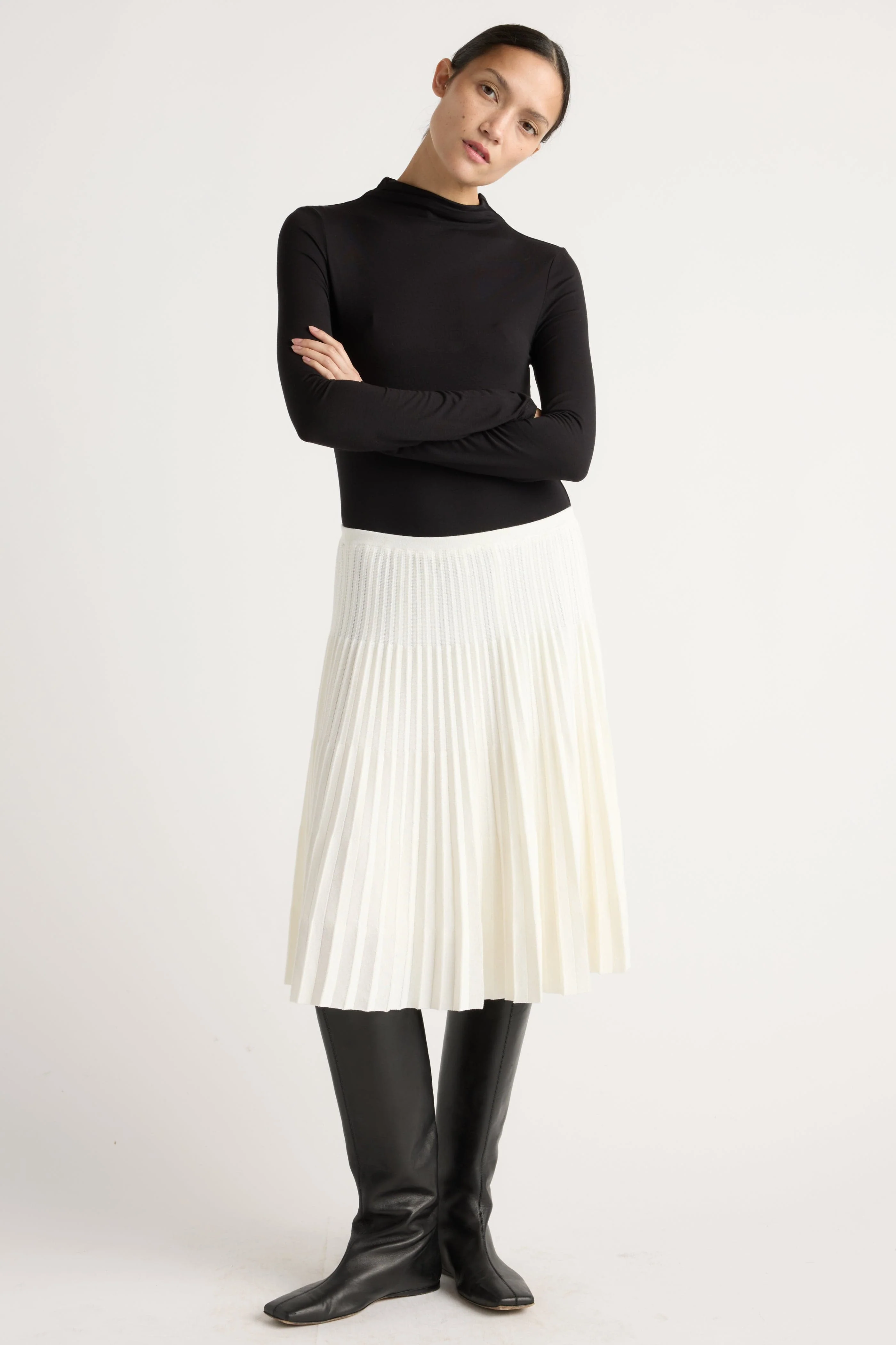 Ava Mock-Neck Long-Sleeve Tee - Image 3