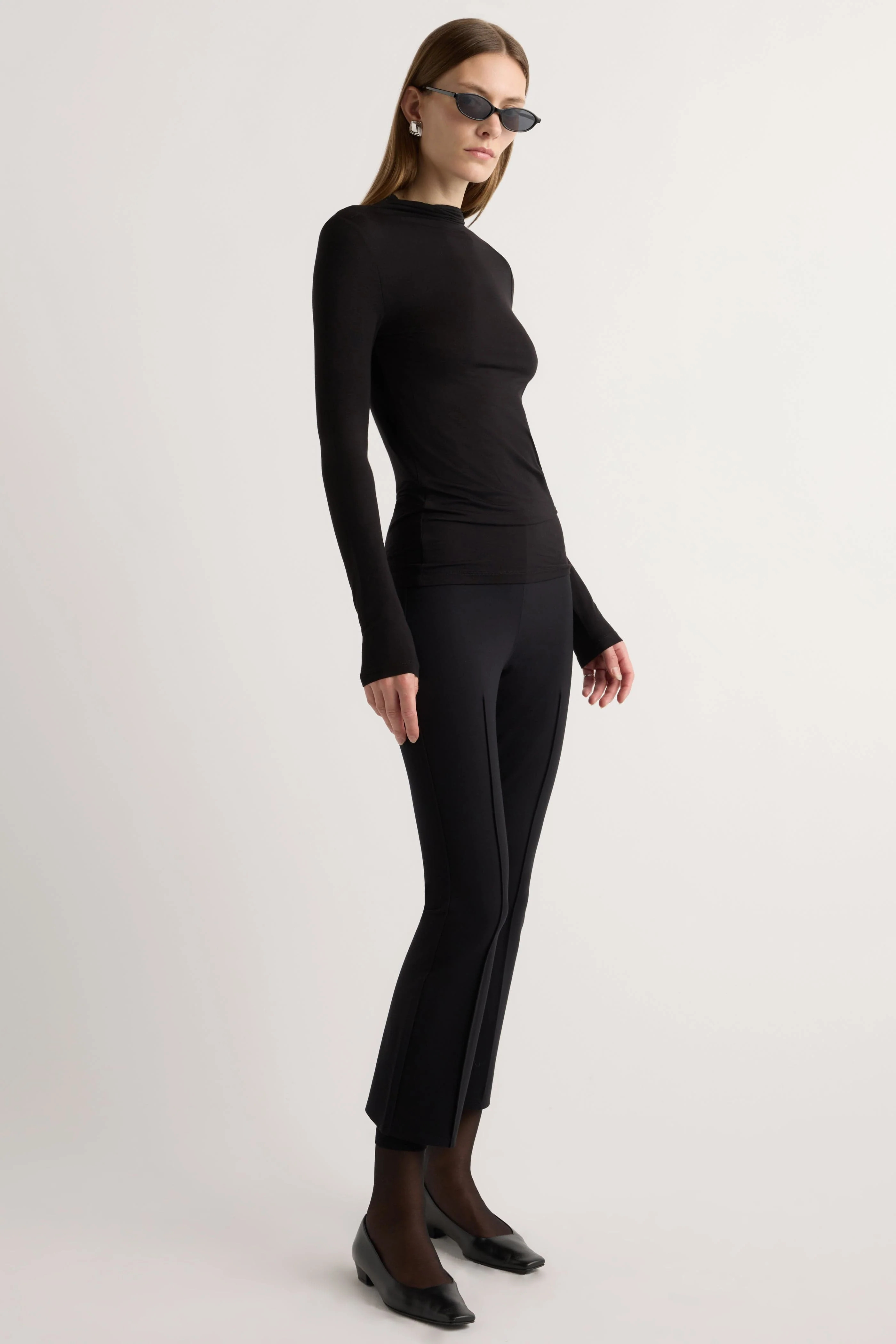 Ava Mock-Neck Long-Sleeve Tee - Image 7