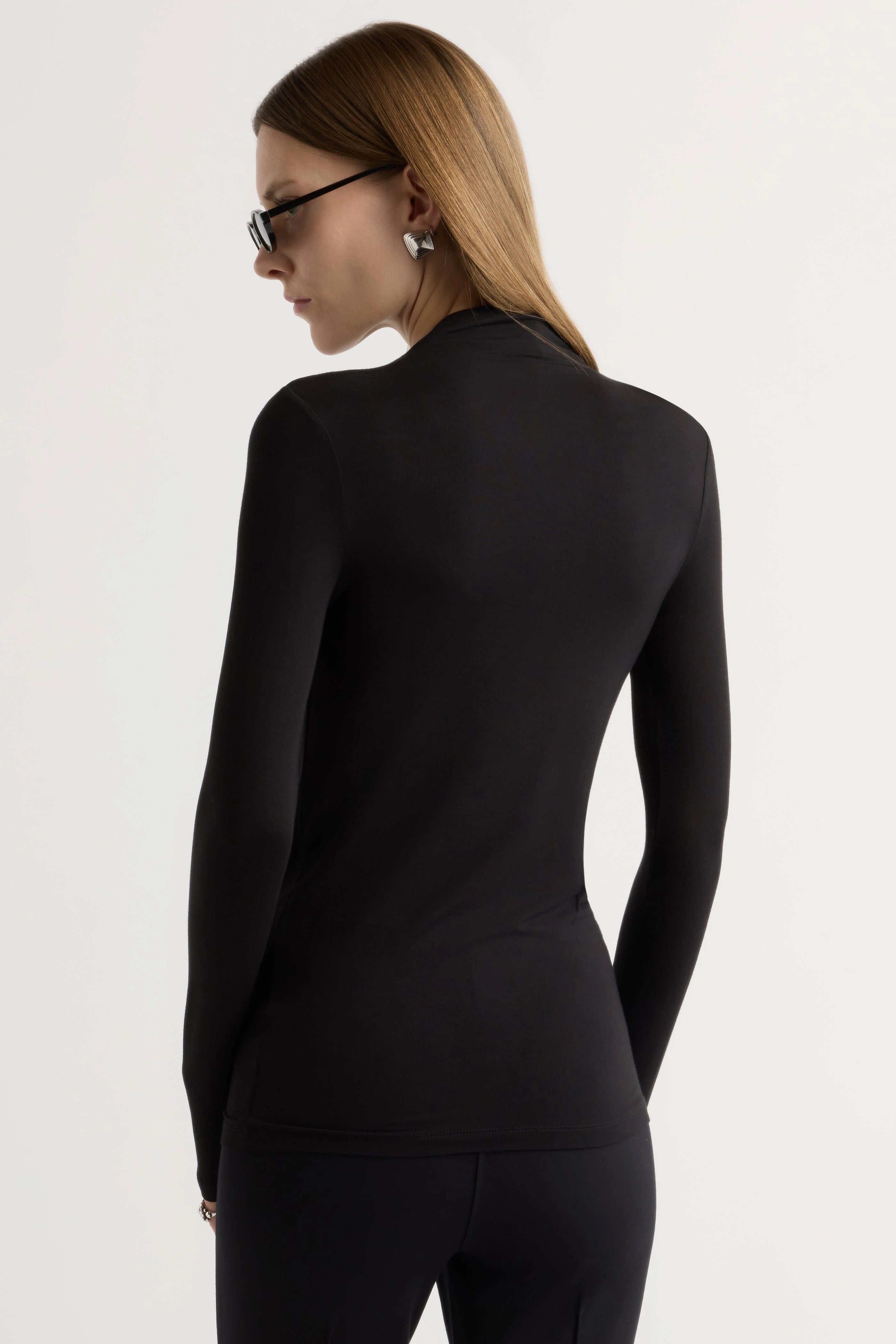 Ava Mock-Neck Long-Sleeve Tee - Image 8