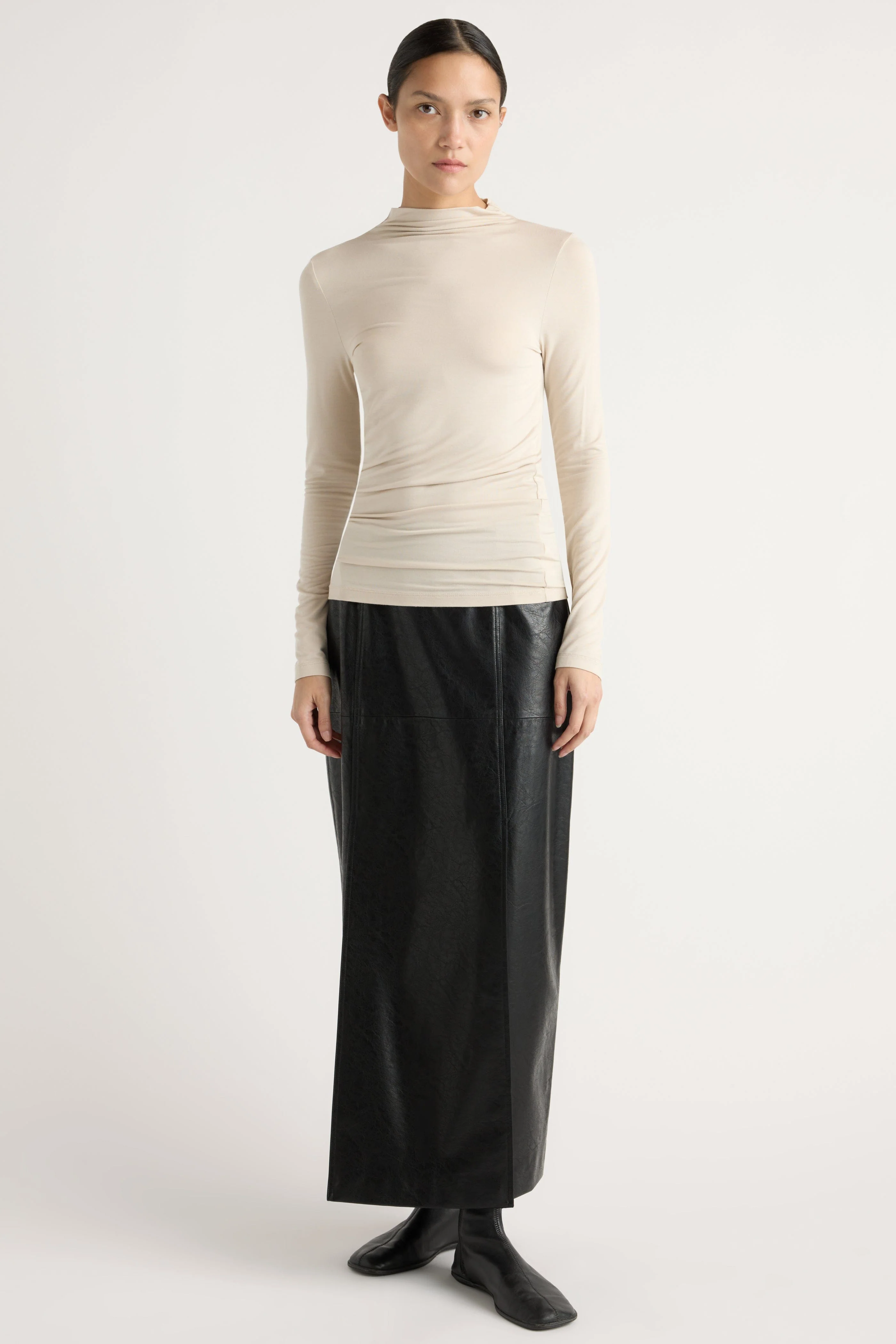 Ava Mock-Neck Long-Sleeve Tee - Image 3