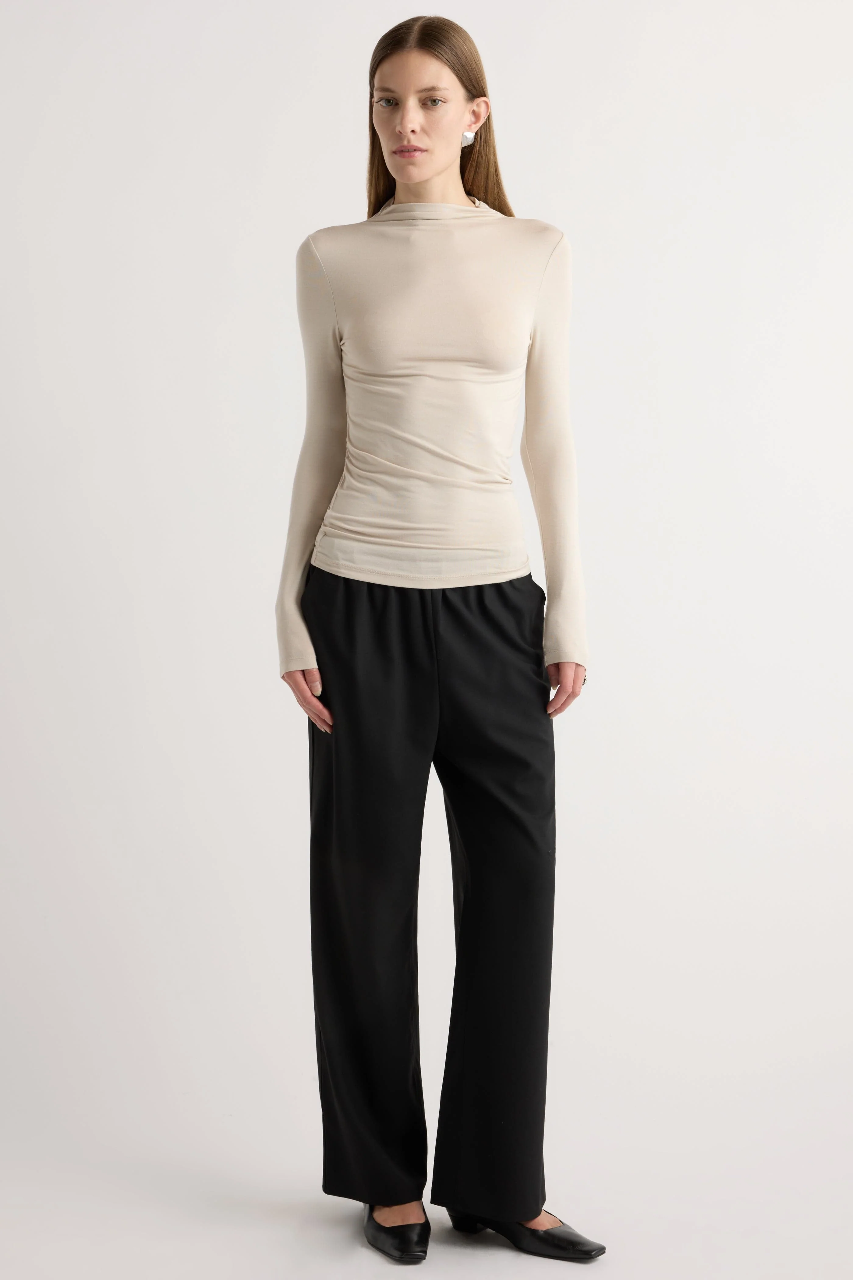 Ava Mock-Neck Long-Sleeve Tee - Image 5