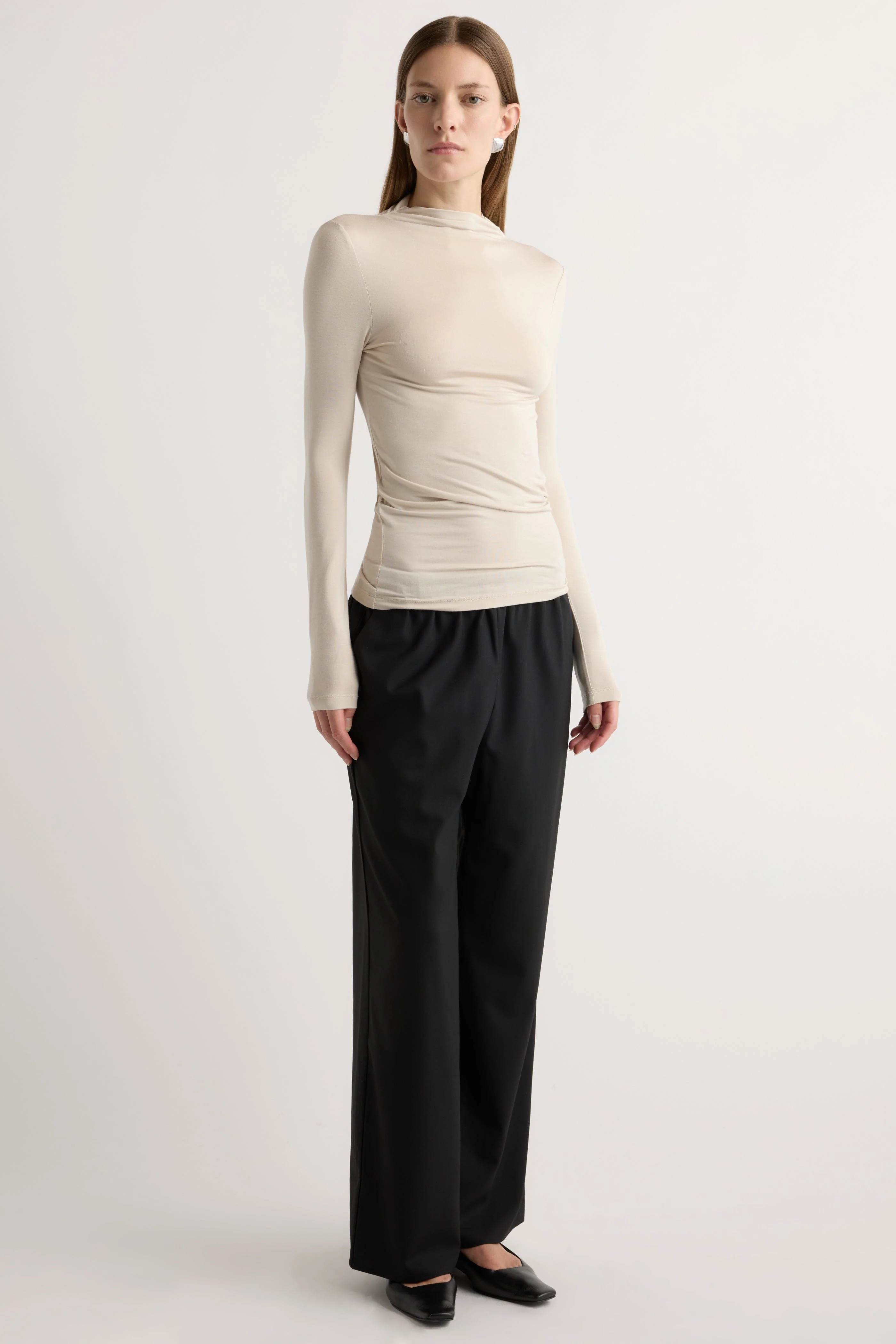 Ava Mock-Neck Long-Sleeve Tee - Image 7