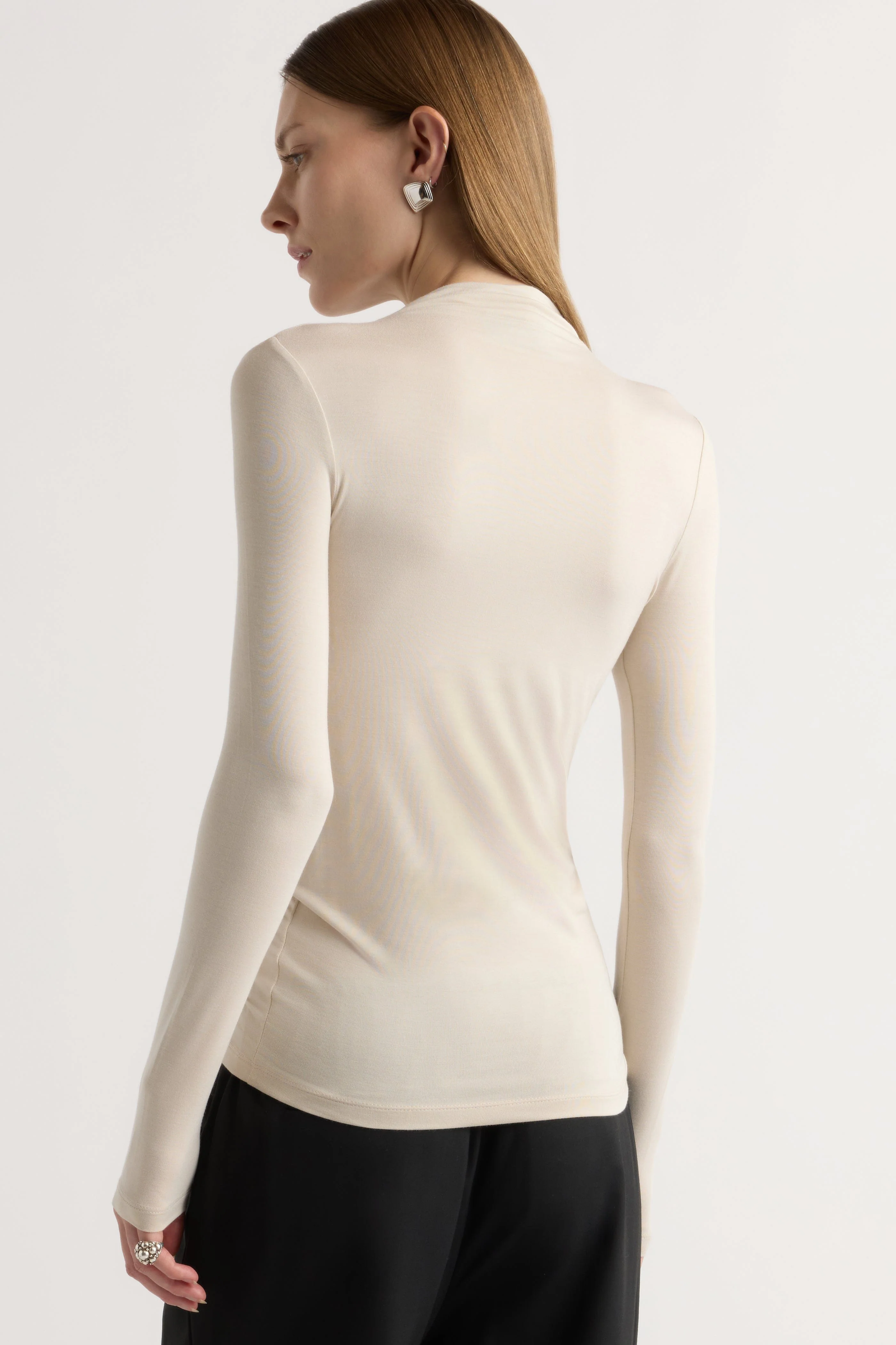 Ava Mock-Neck Long-Sleeve Tee - Image 8