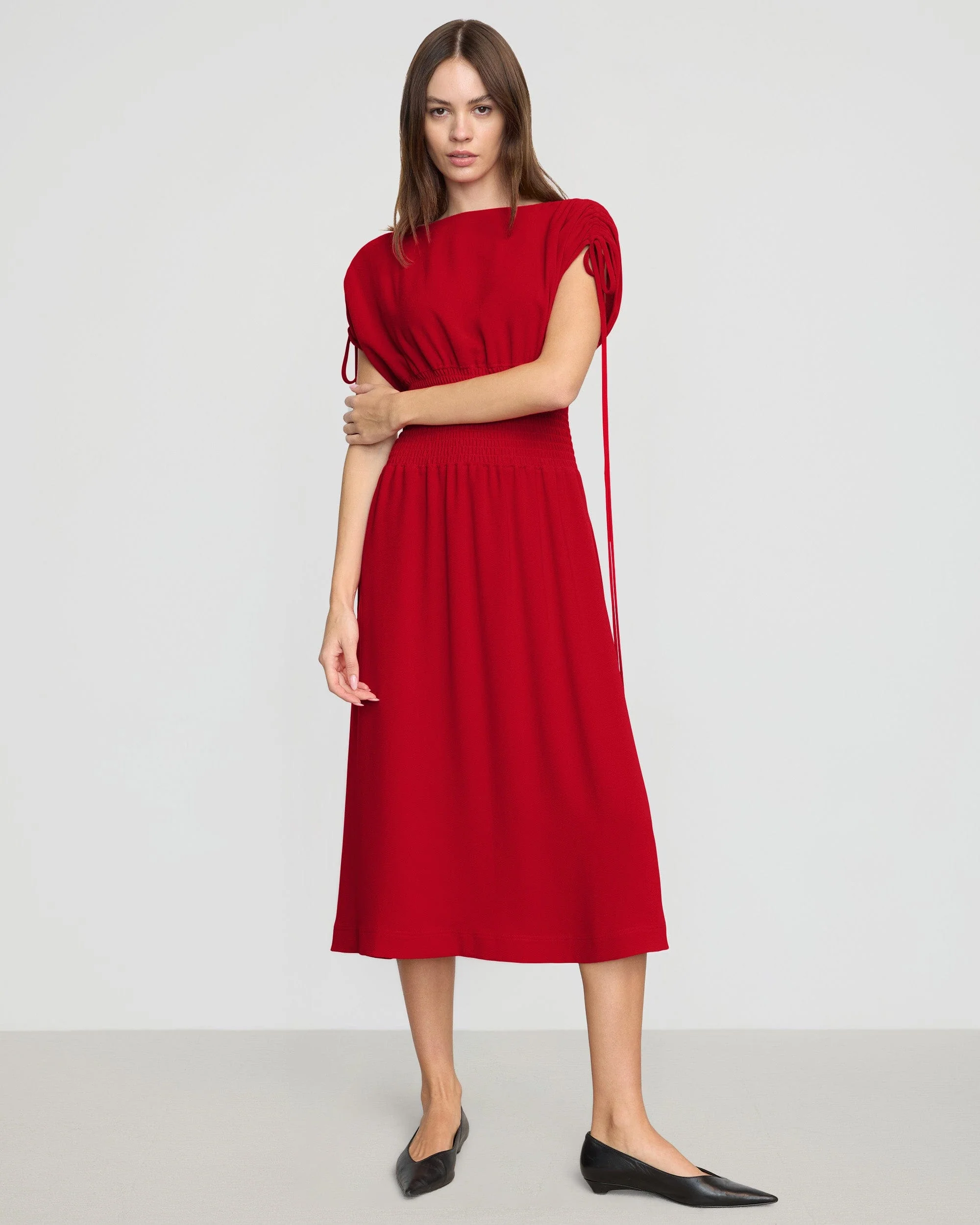 Ayumi Gathered-Shoulder Dress - Image 4