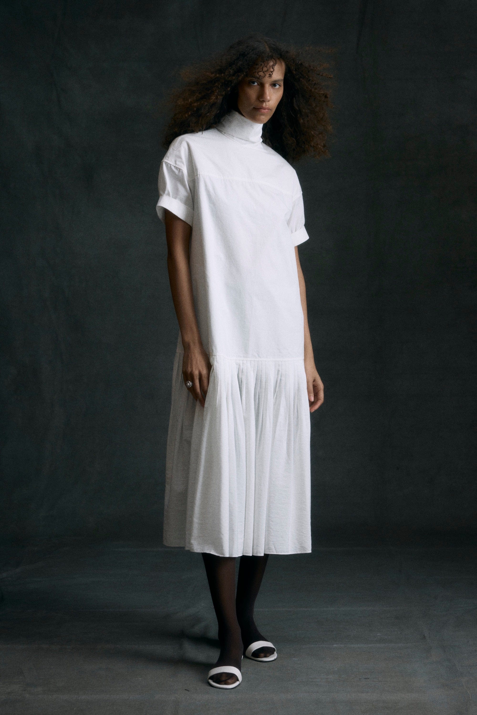 Babba Shirred Scarf-Neck Dress - Image 11