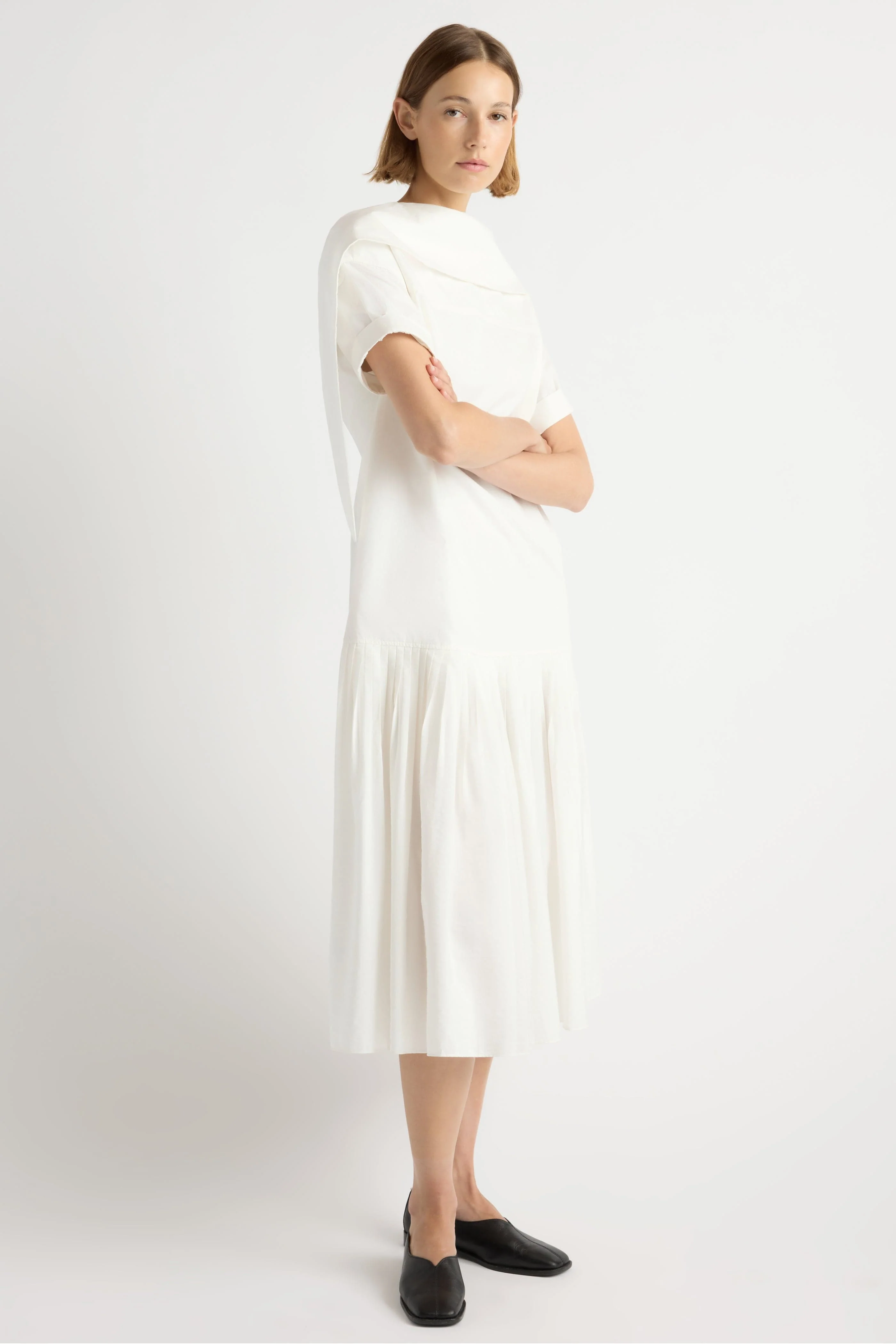 Babba Shirred Scarf-Neck Dress - Image 2