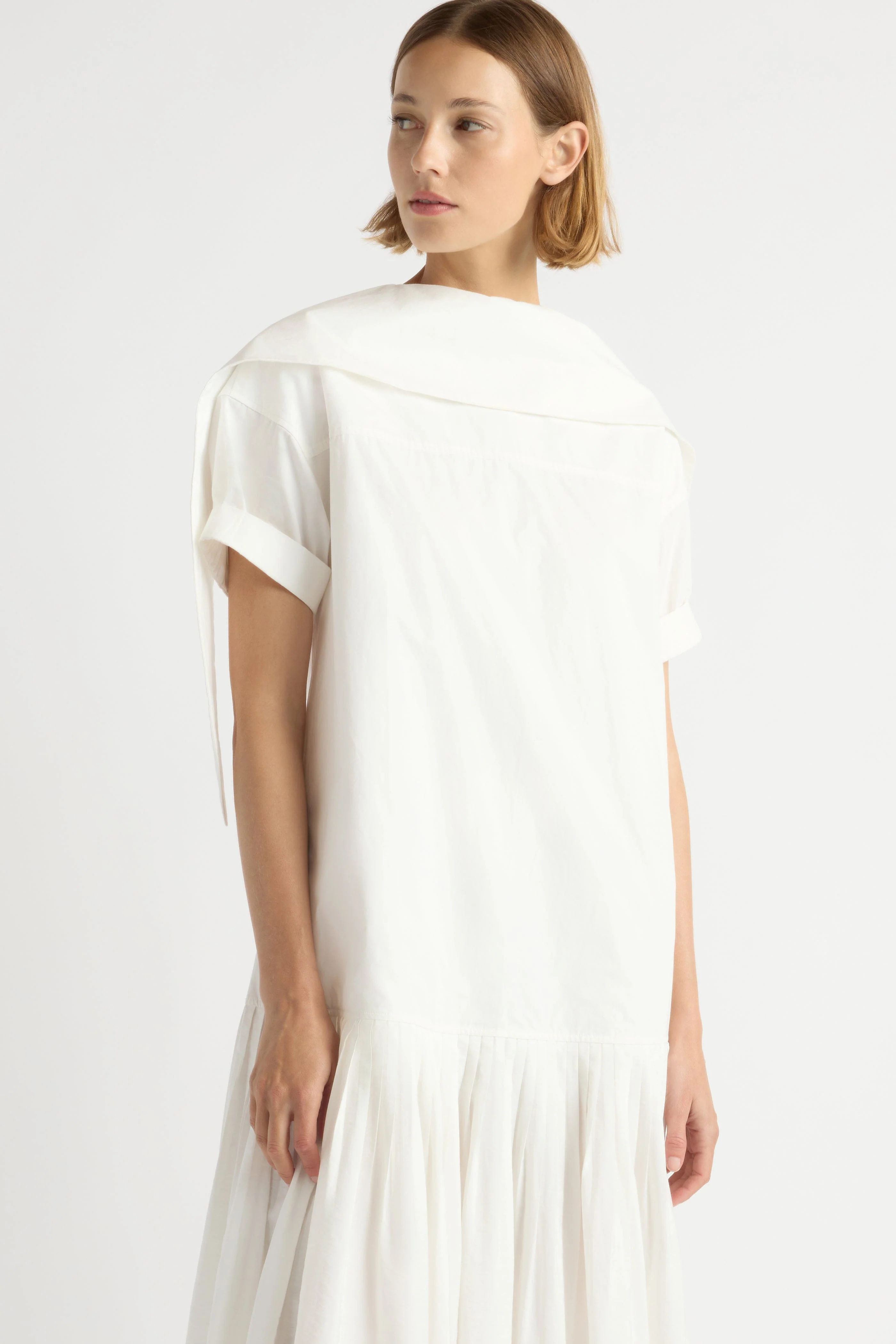 Babba Shirred Scarf-Neck Dress - Image 3