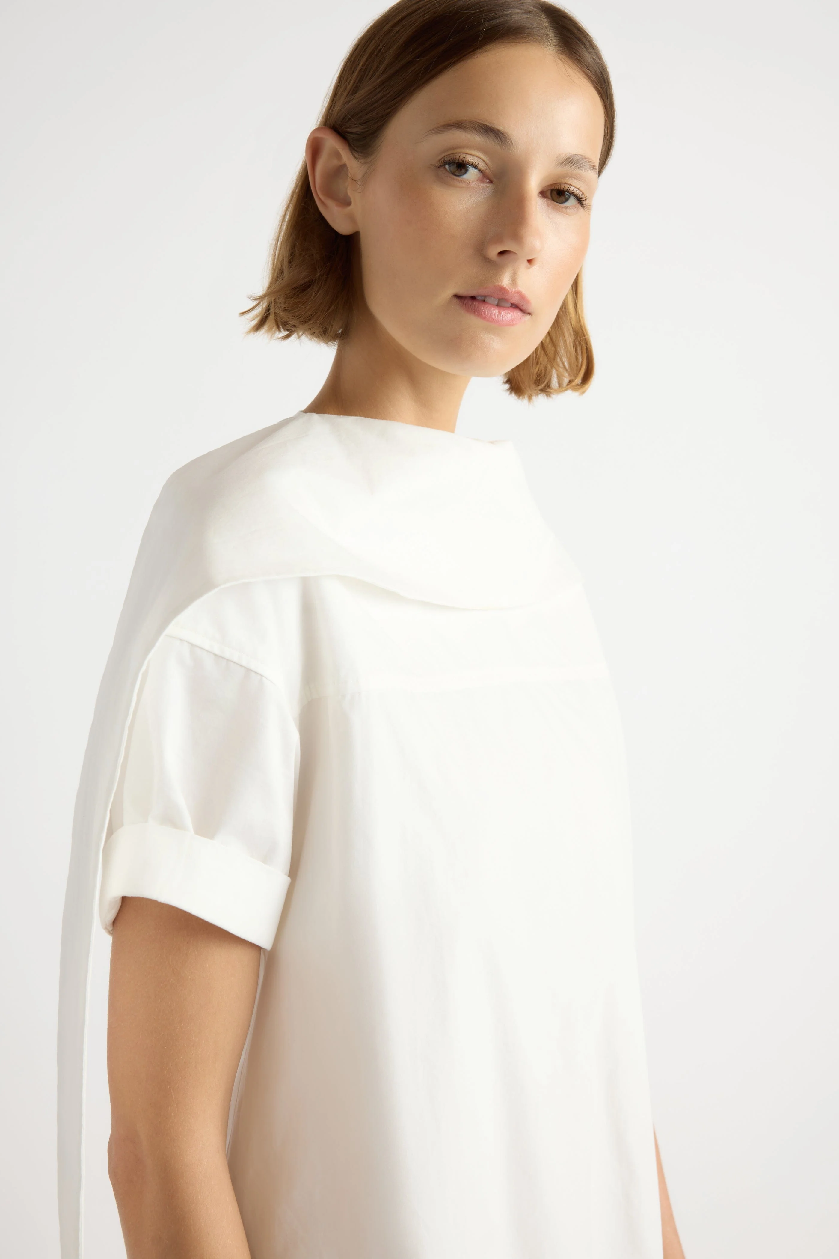 Babba Shirred Scarf-Neck Dress - Image 4
