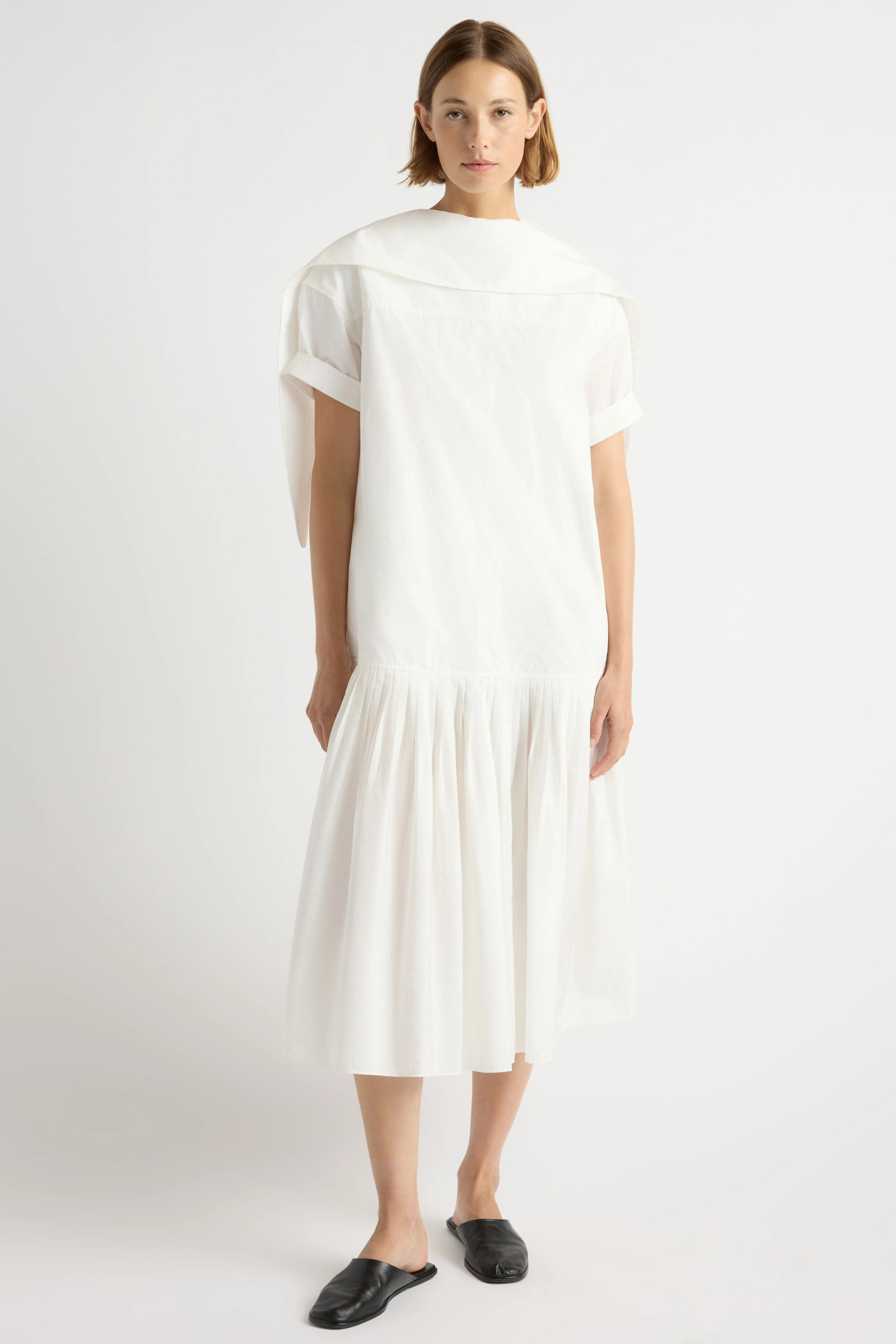 Babba Shirred Scarf-Neck Dress - Image 5