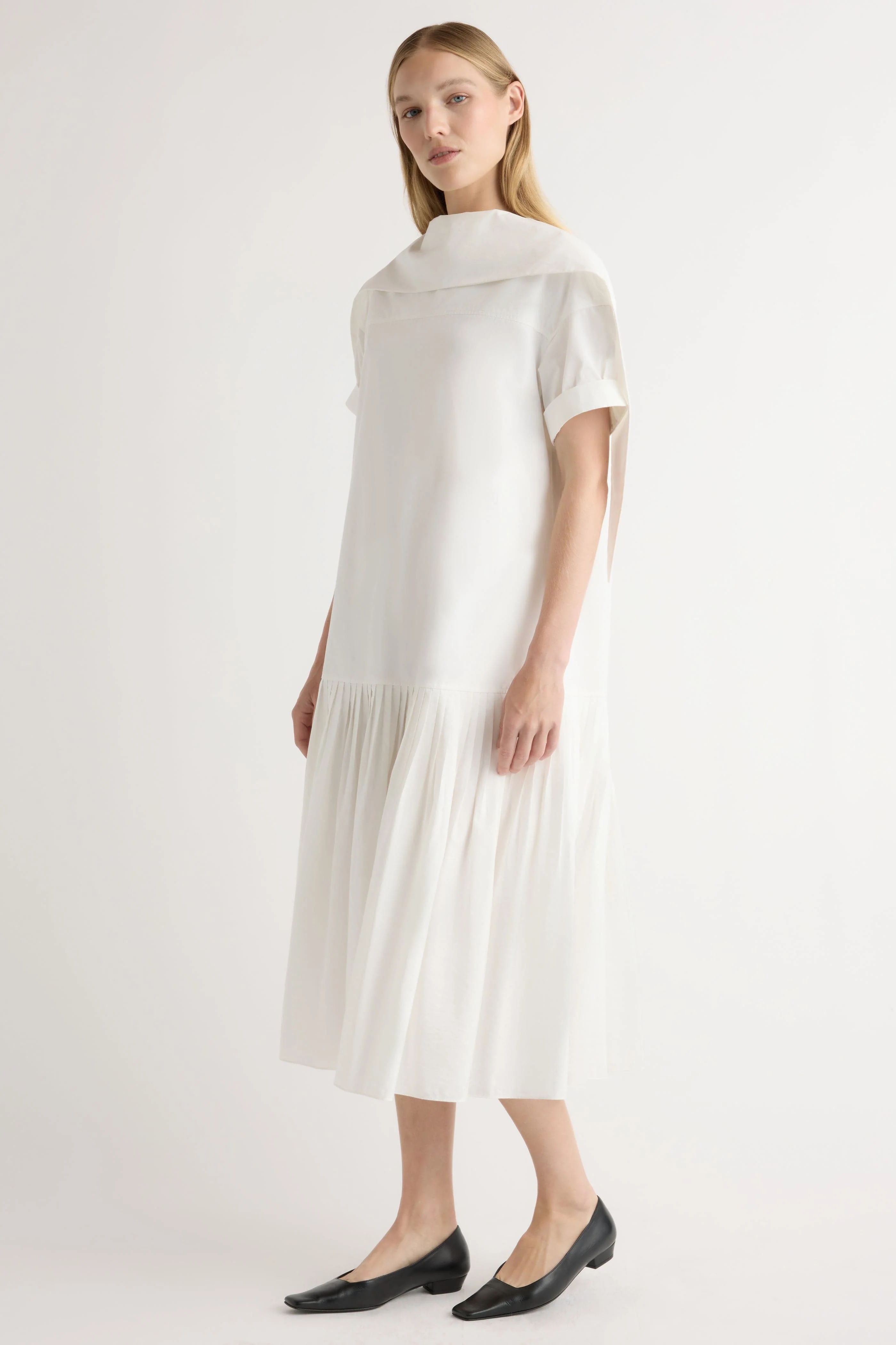 Babba Shirred Scarf-Neck Dress - Image 6