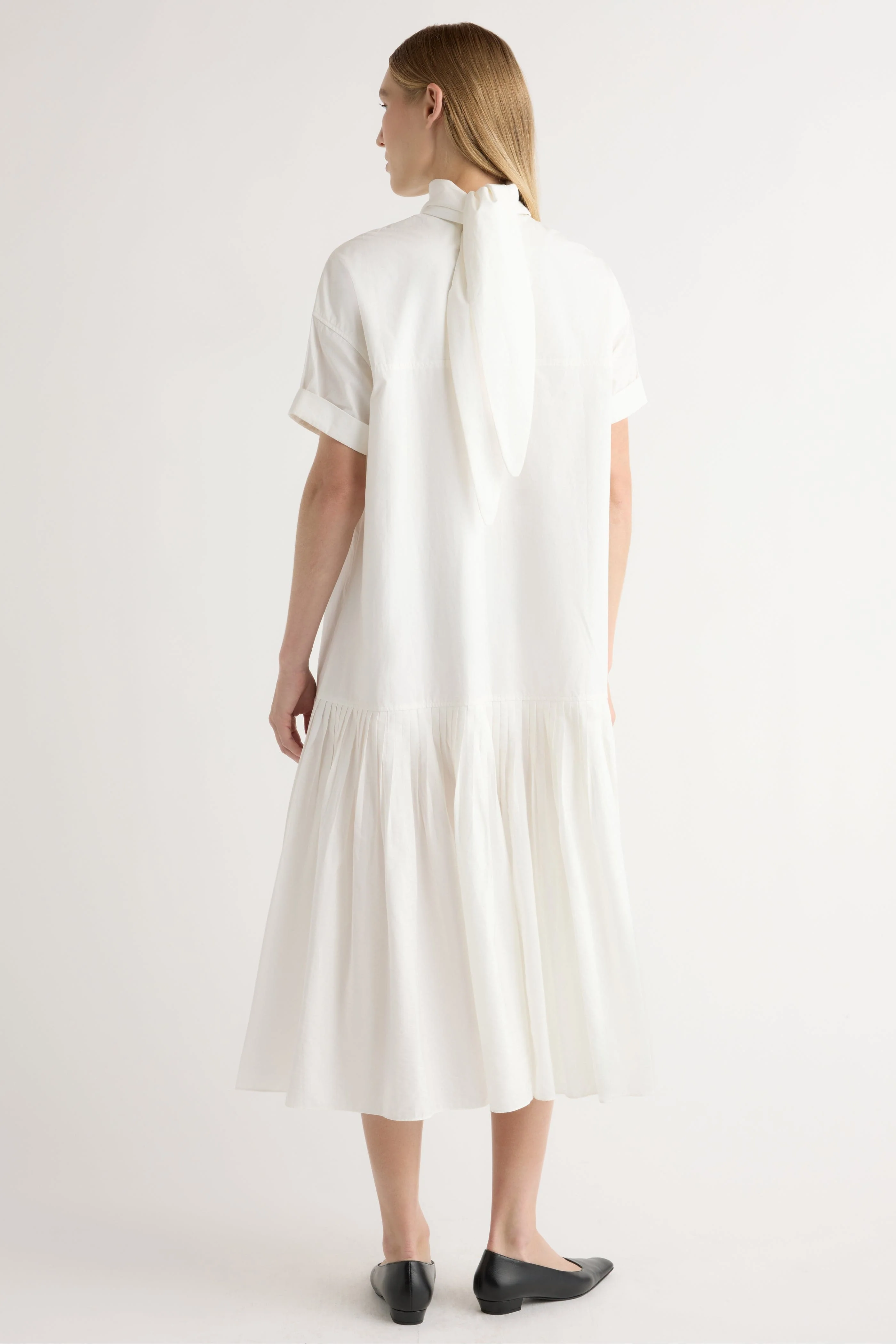 Babba Shirred Scarf-Neck Dress - Image 8