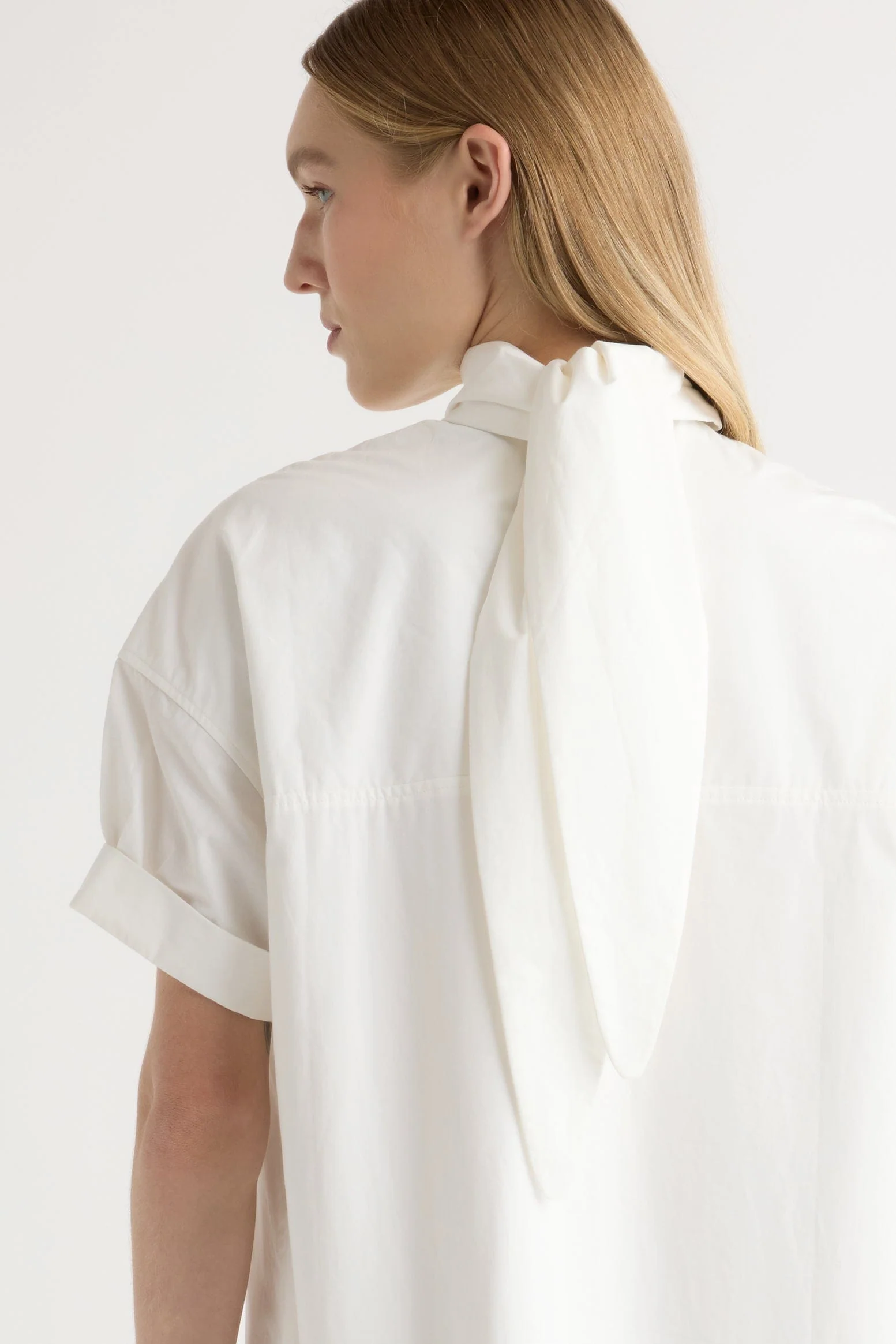 Babba Shirred Scarf-Neck Dress - Image 9