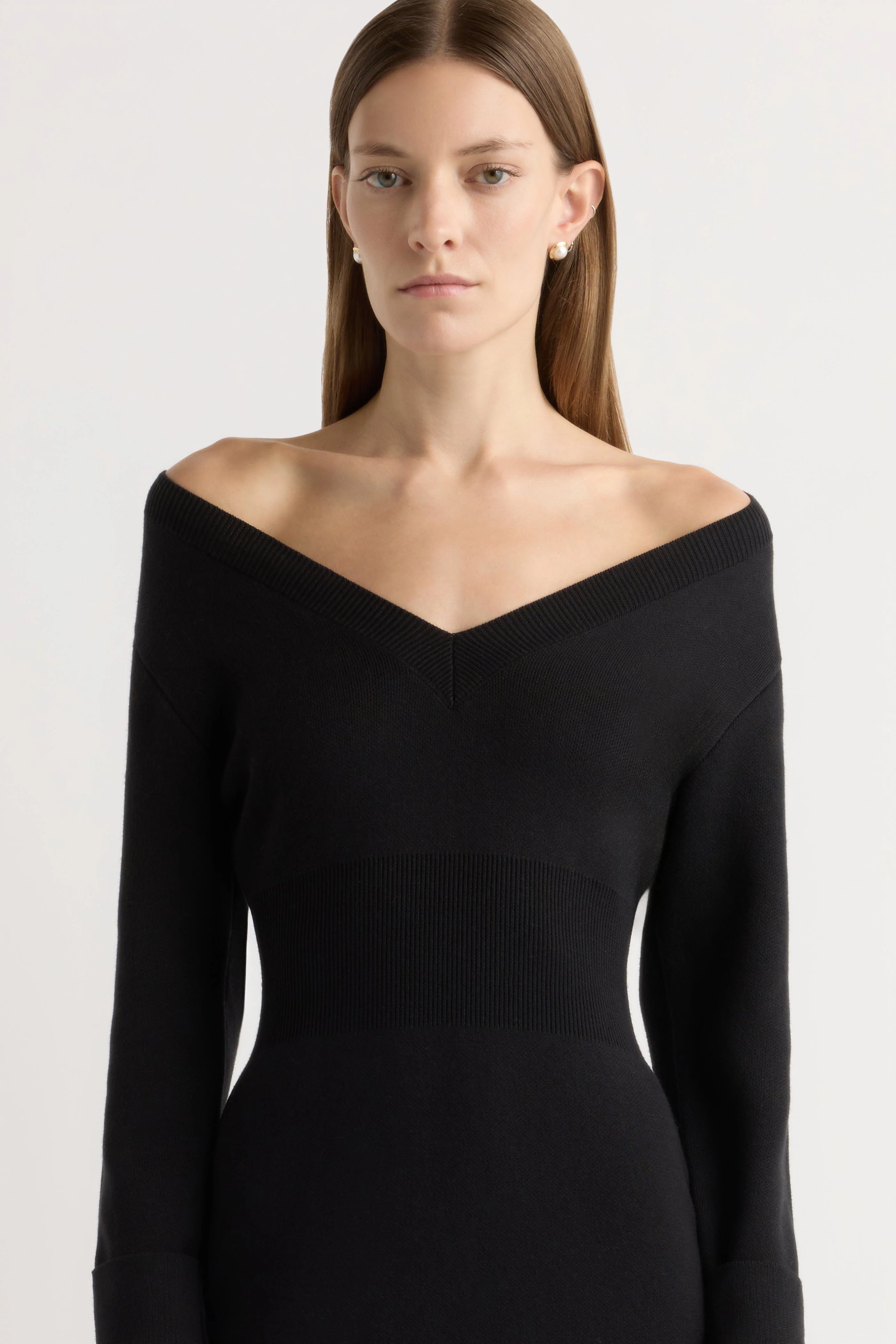 Bora Off-Shoulder V-Neck Sweater Dress - Image 3