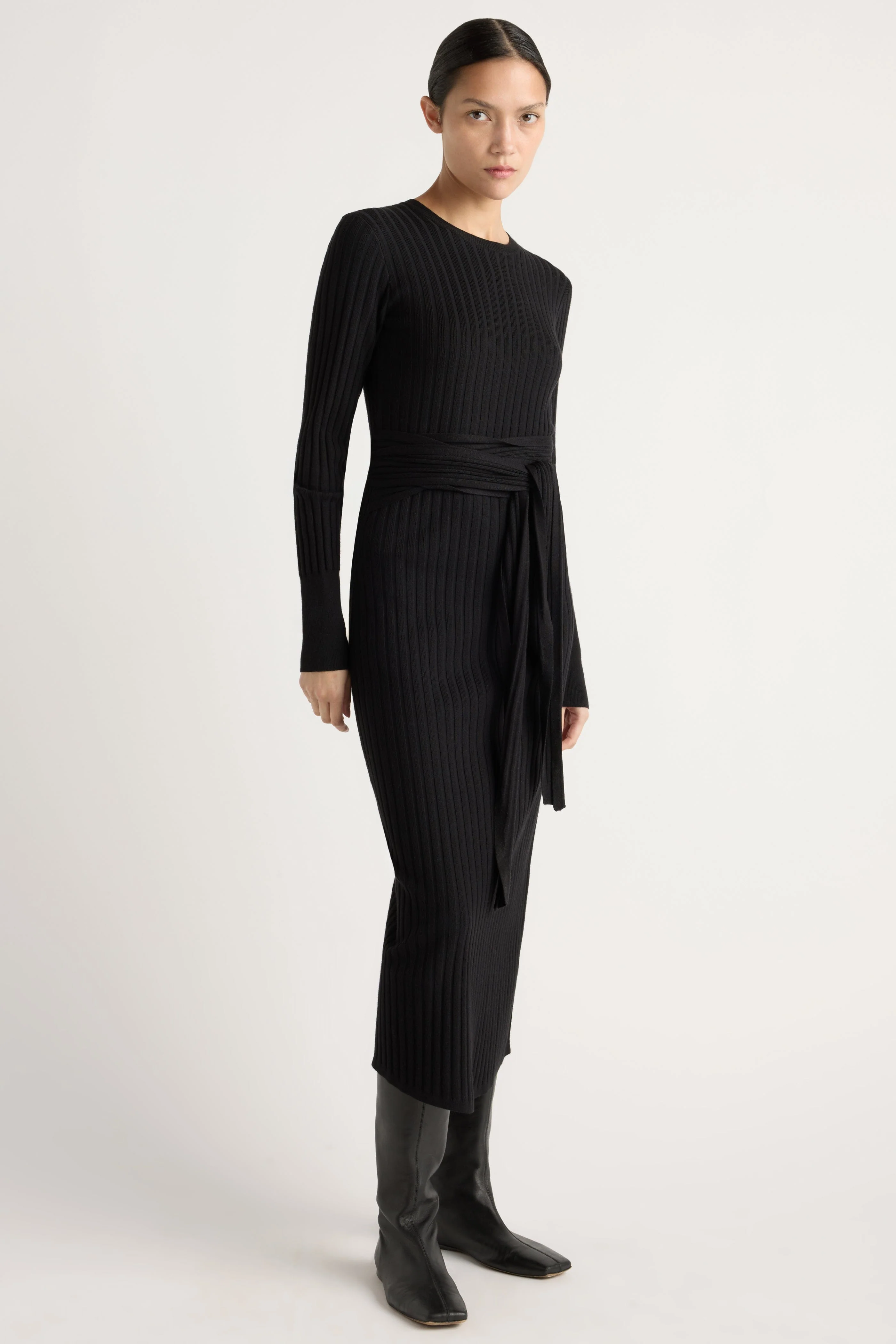 Carmen Tie-Front Ribbed Dress - Image 2