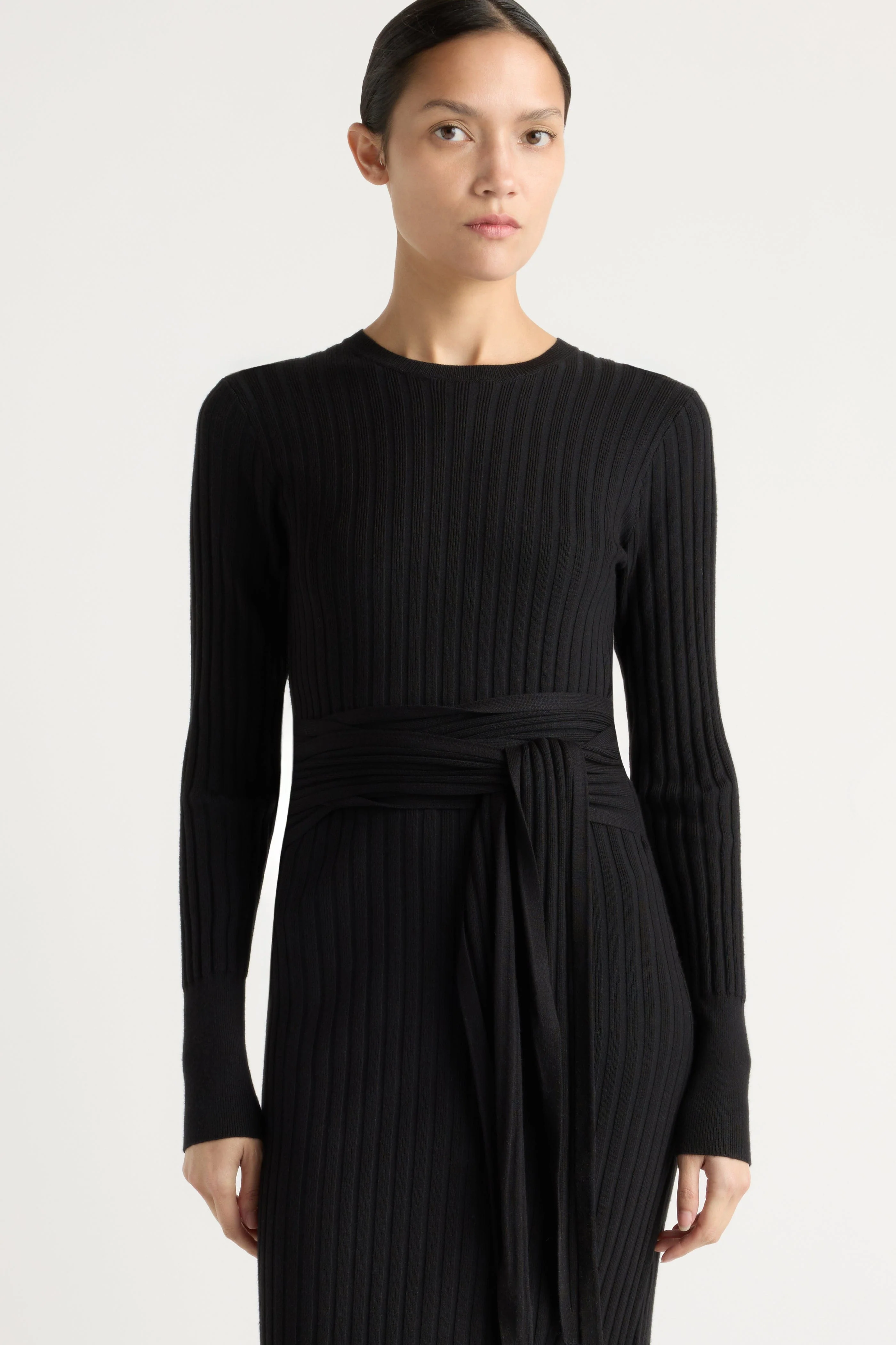 Carmen Tie-Front Ribbed Dress - Image 3