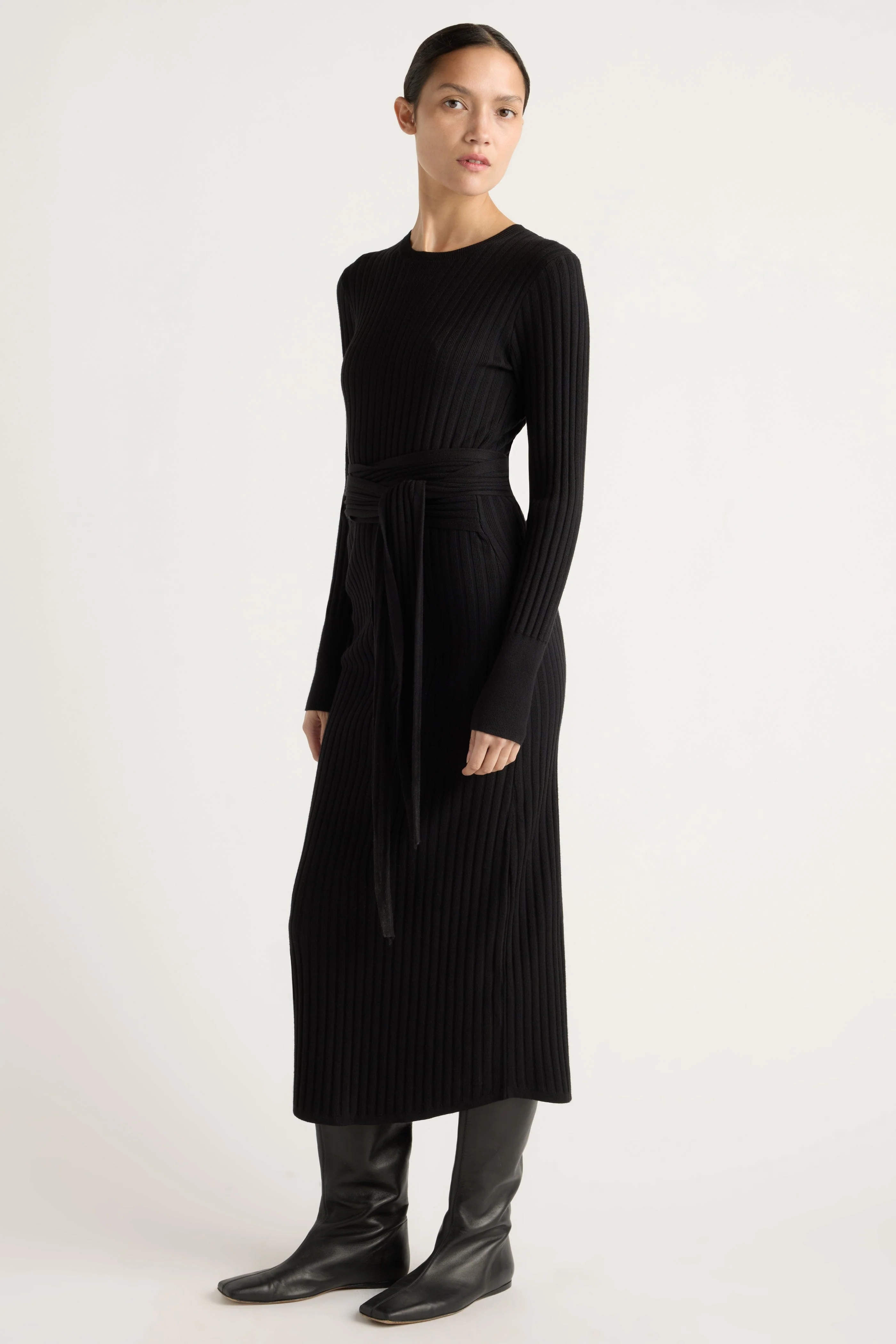Carmen Tie-Front Ribbed Dress - Image 4