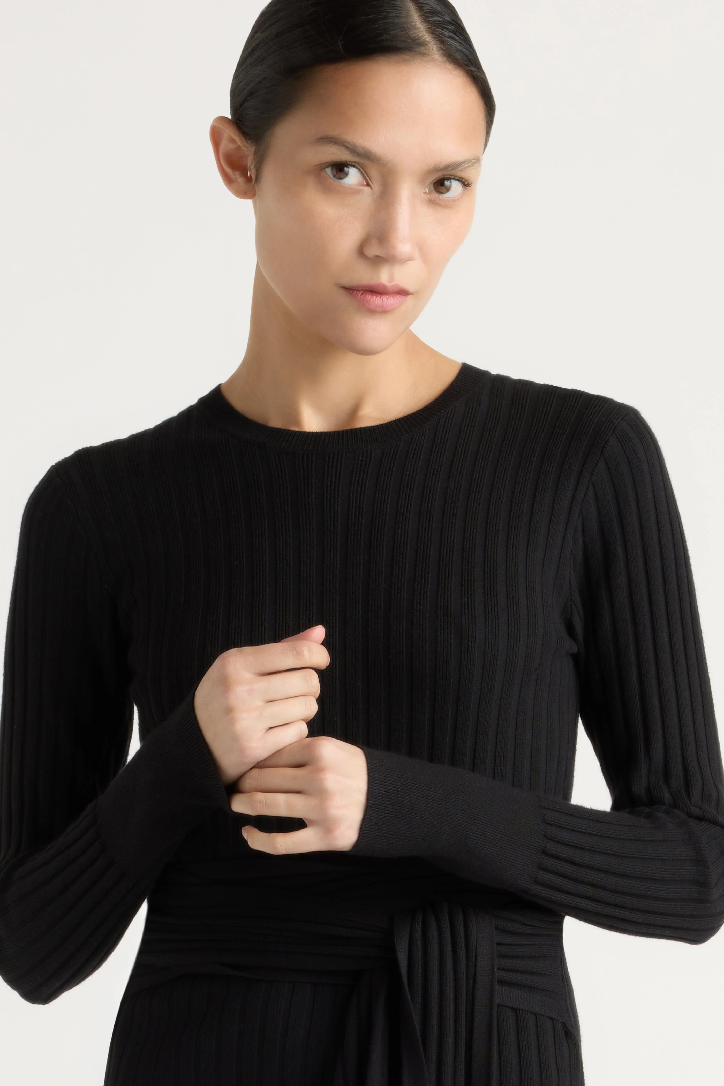 Carmen Tie-Front Ribbed Dress - Image 5