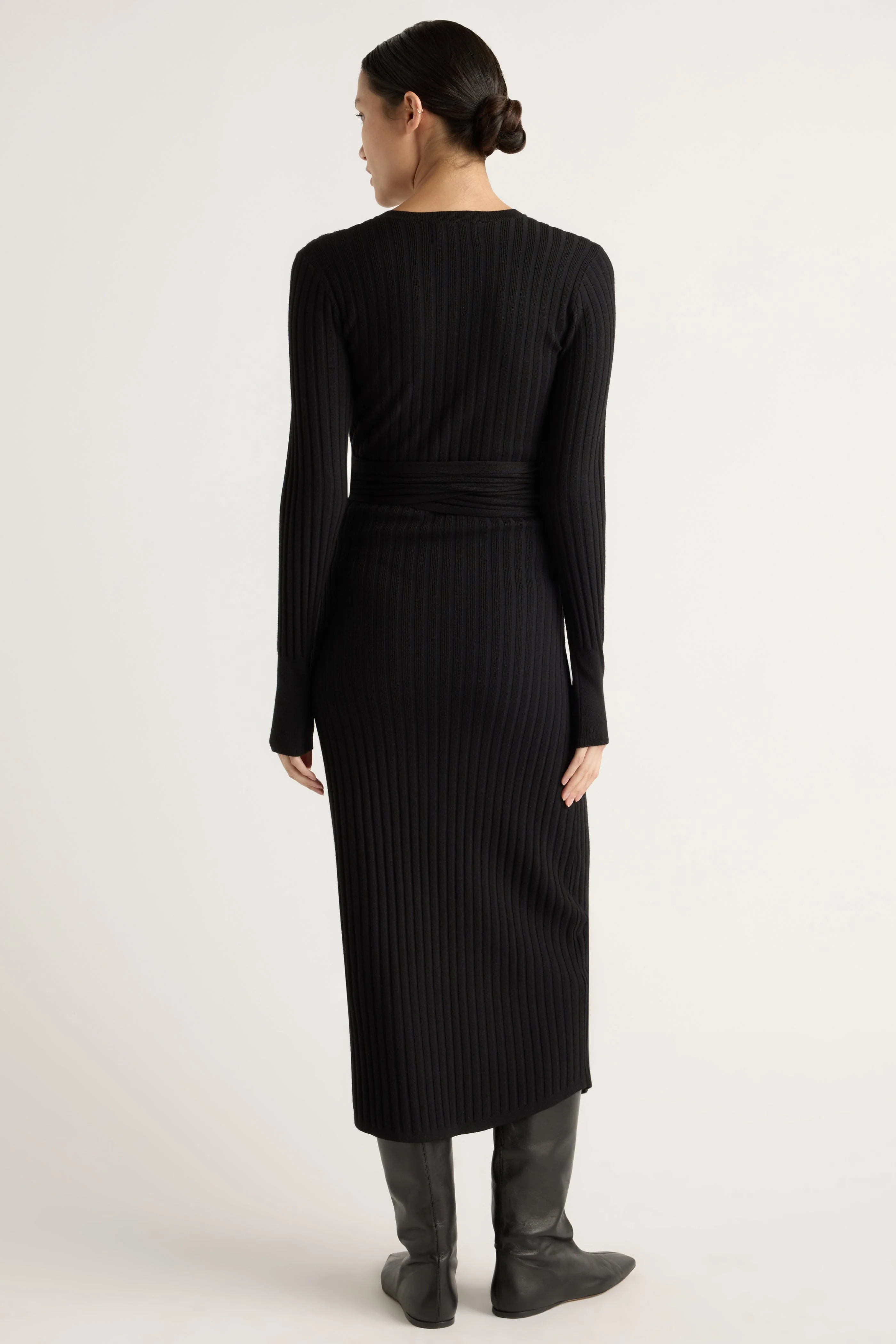 Carmen Tie-Front Ribbed Dress - Image 6