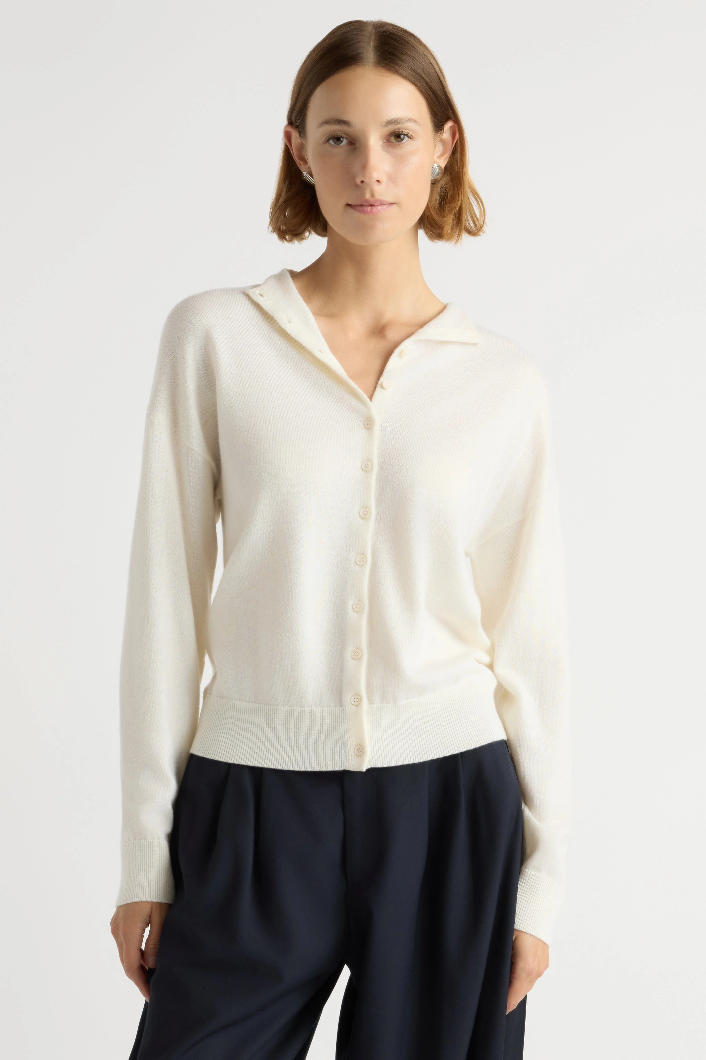 Charlee Lightweight Wool Button Cardigan - Image 2
