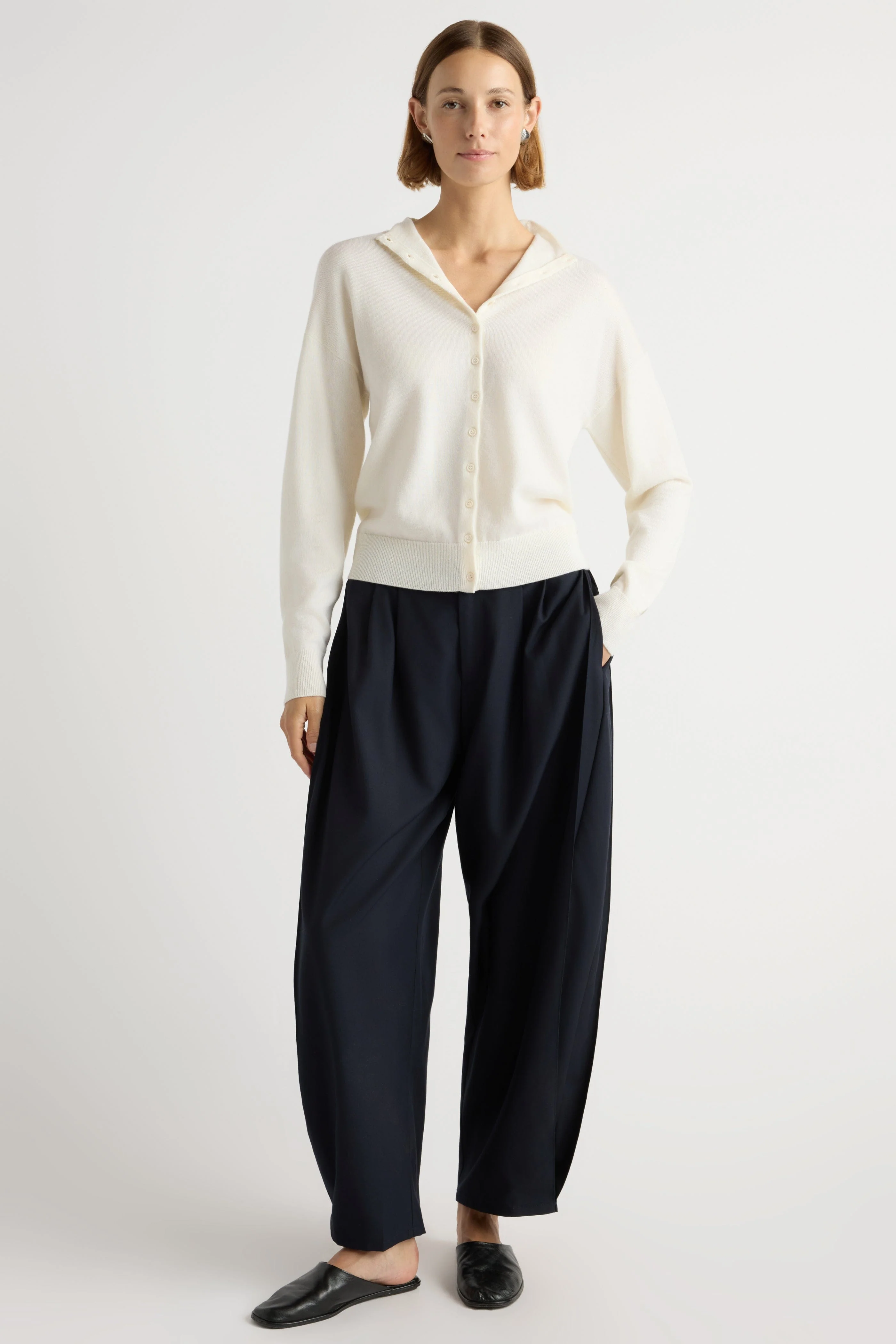 Charlee Lightweight Wool Button Cardigan - Image 3