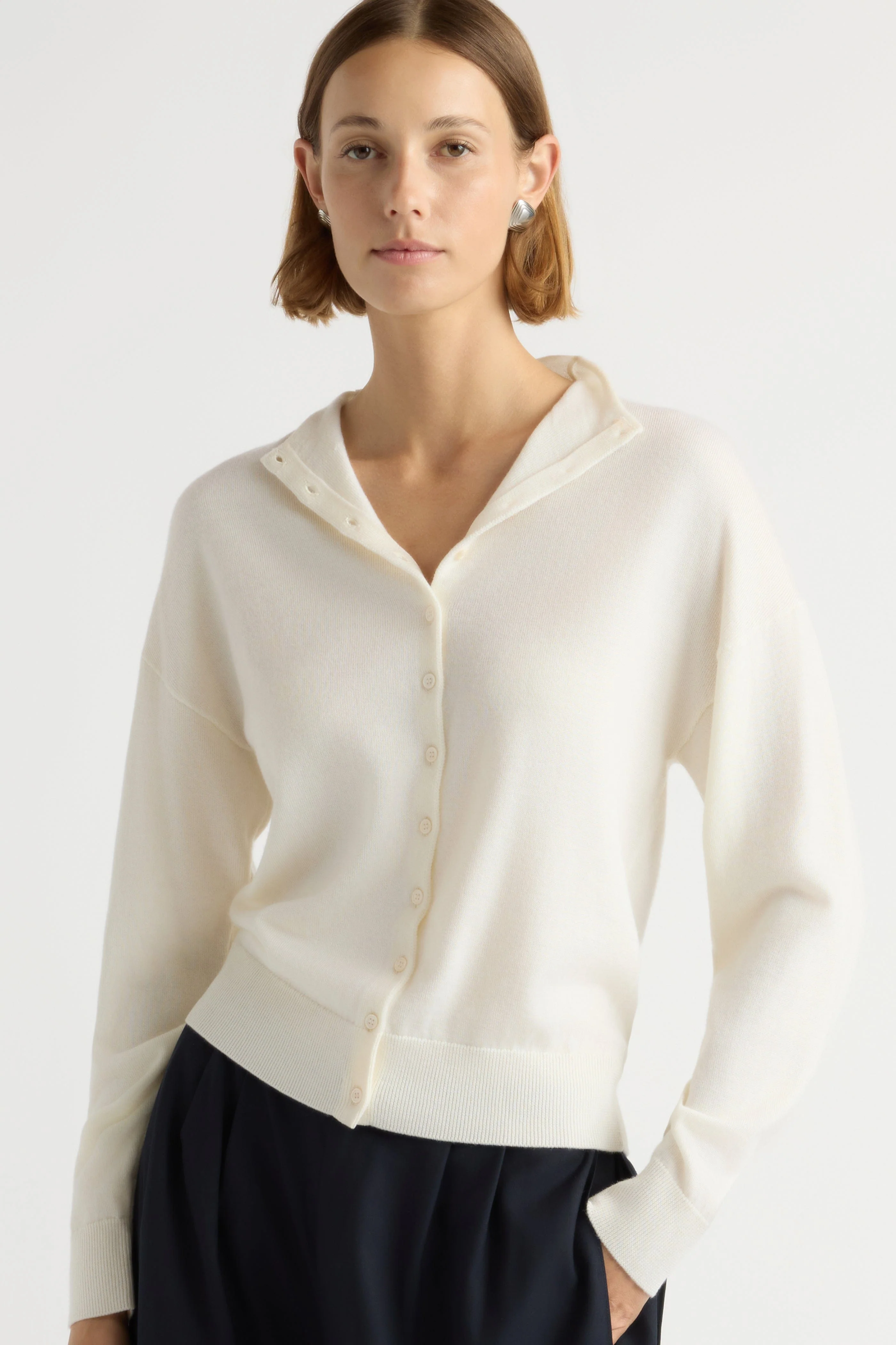 Charlee Lightweight Wool Button Cardigan - Image 4