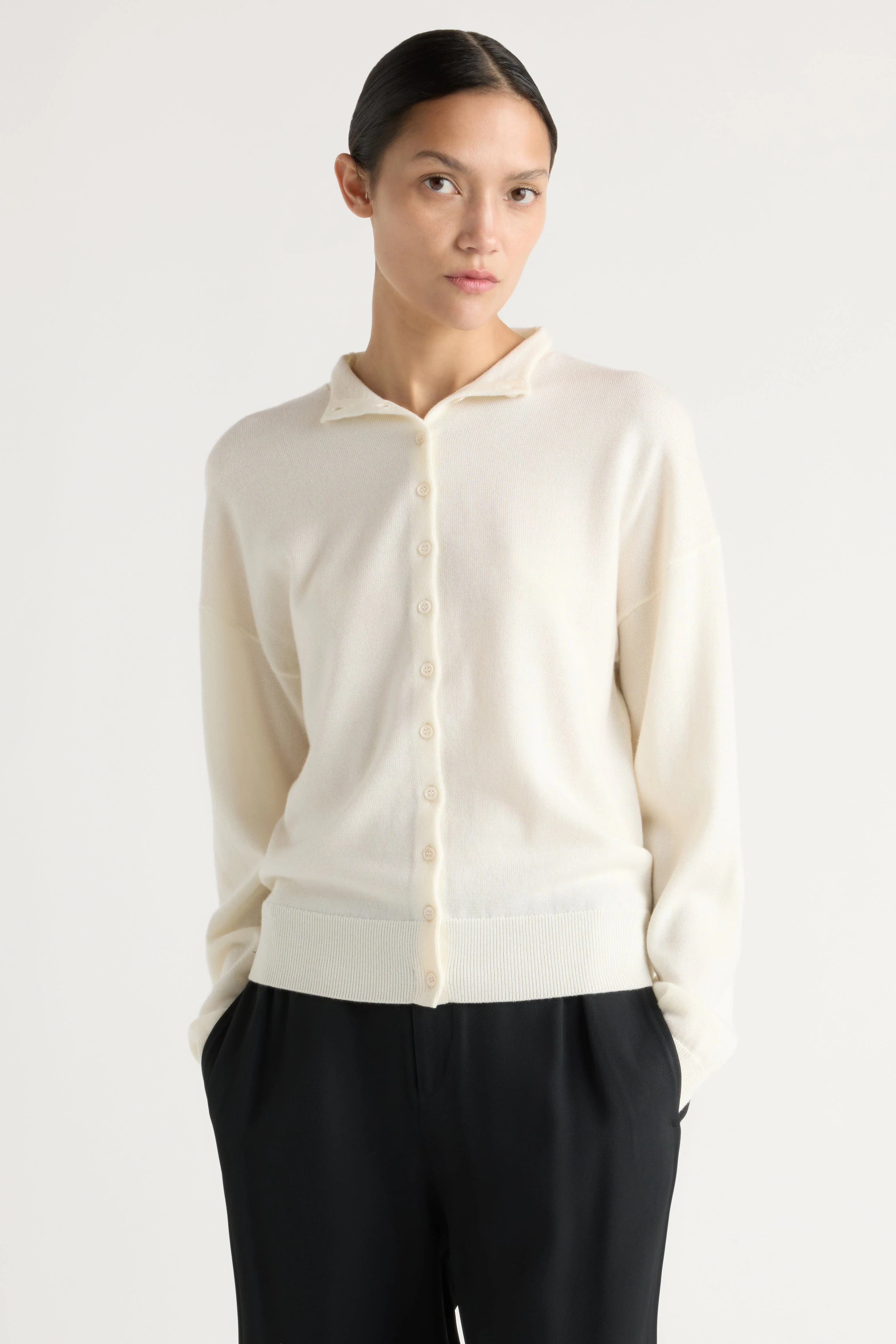 Charlee Lightweight Wool Button Cardigan - Image 6