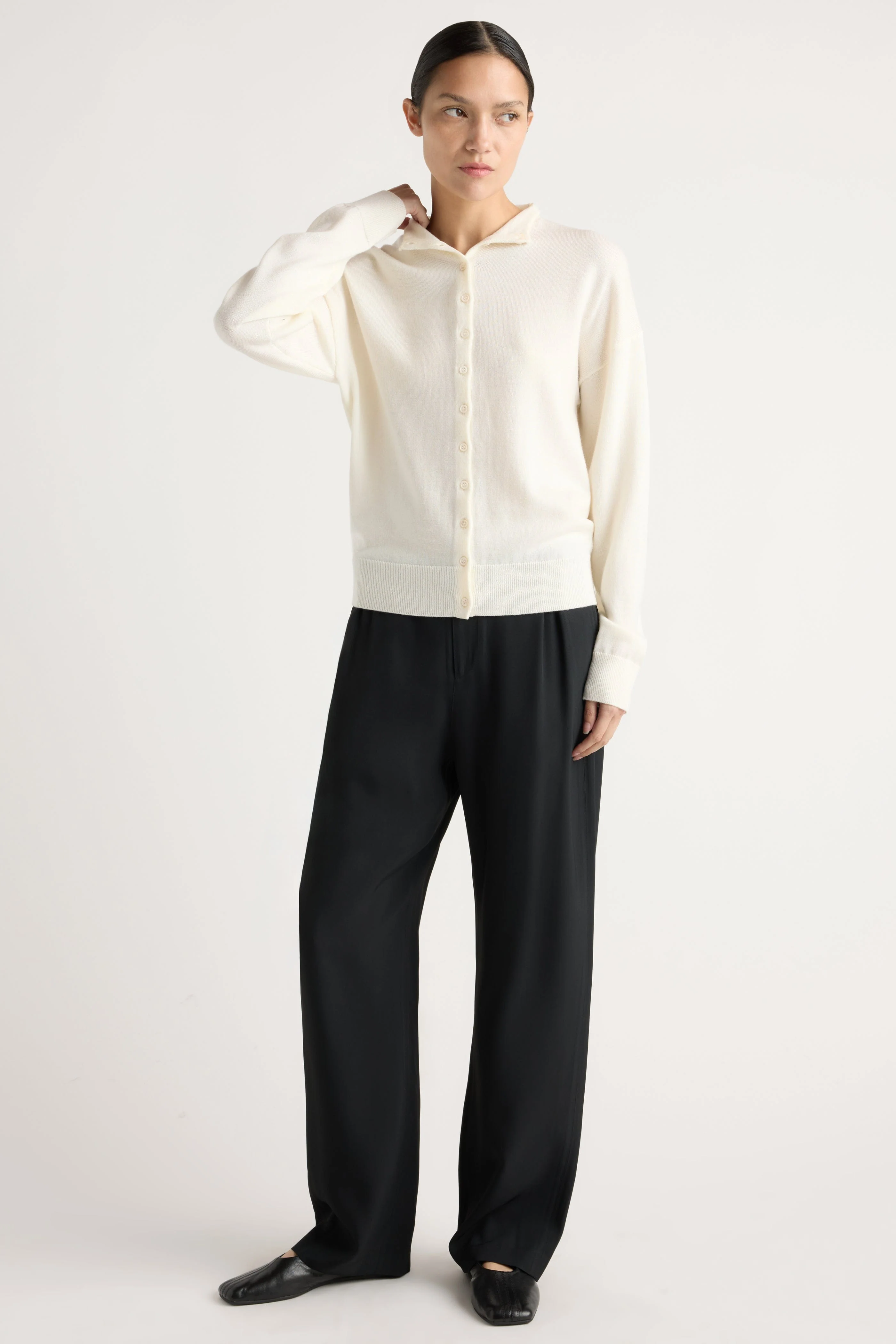 Charlee Lightweight Wool Button Cardigan - Image 7