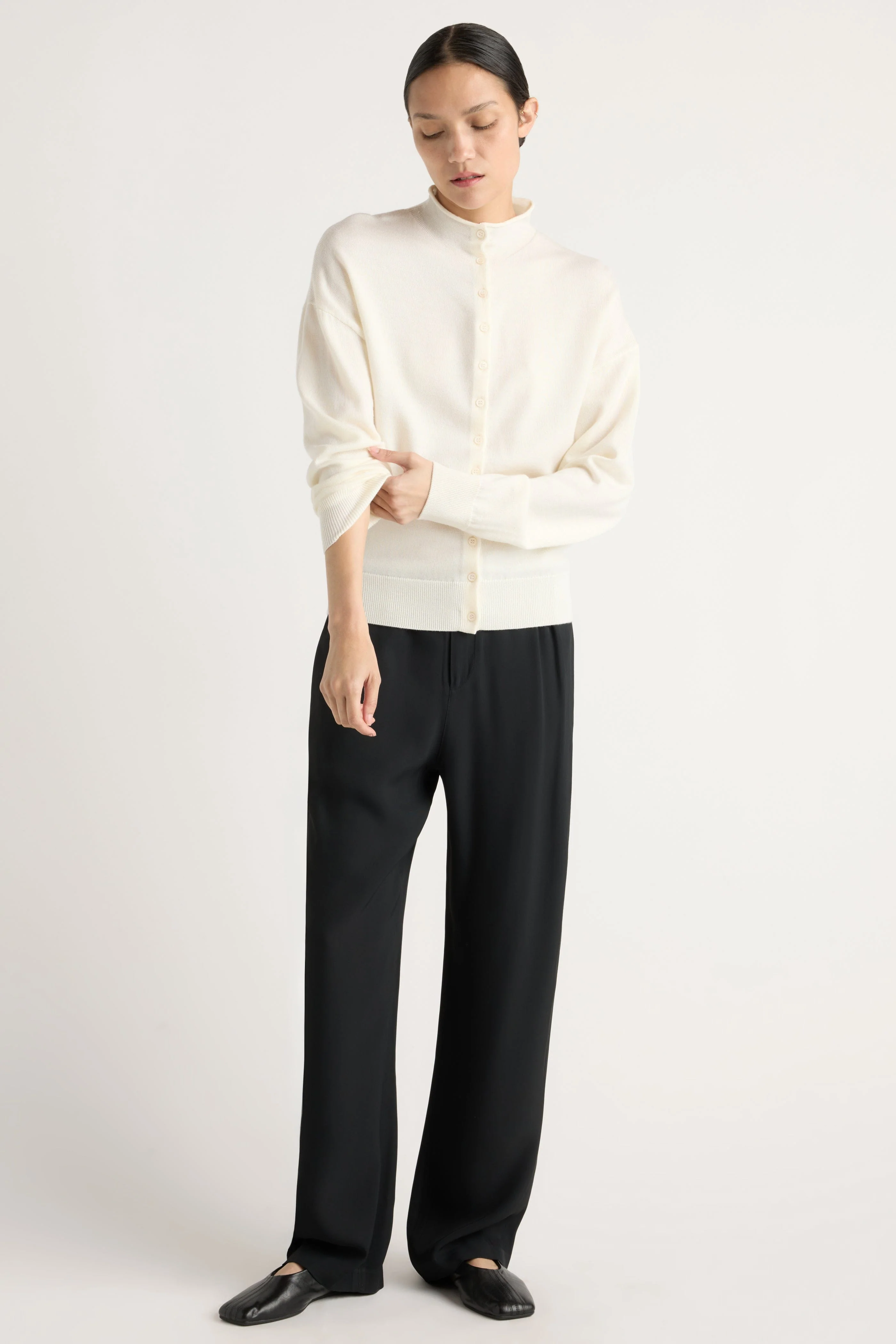 Charlee Lightweight Wool Button Cardigan - Image 9