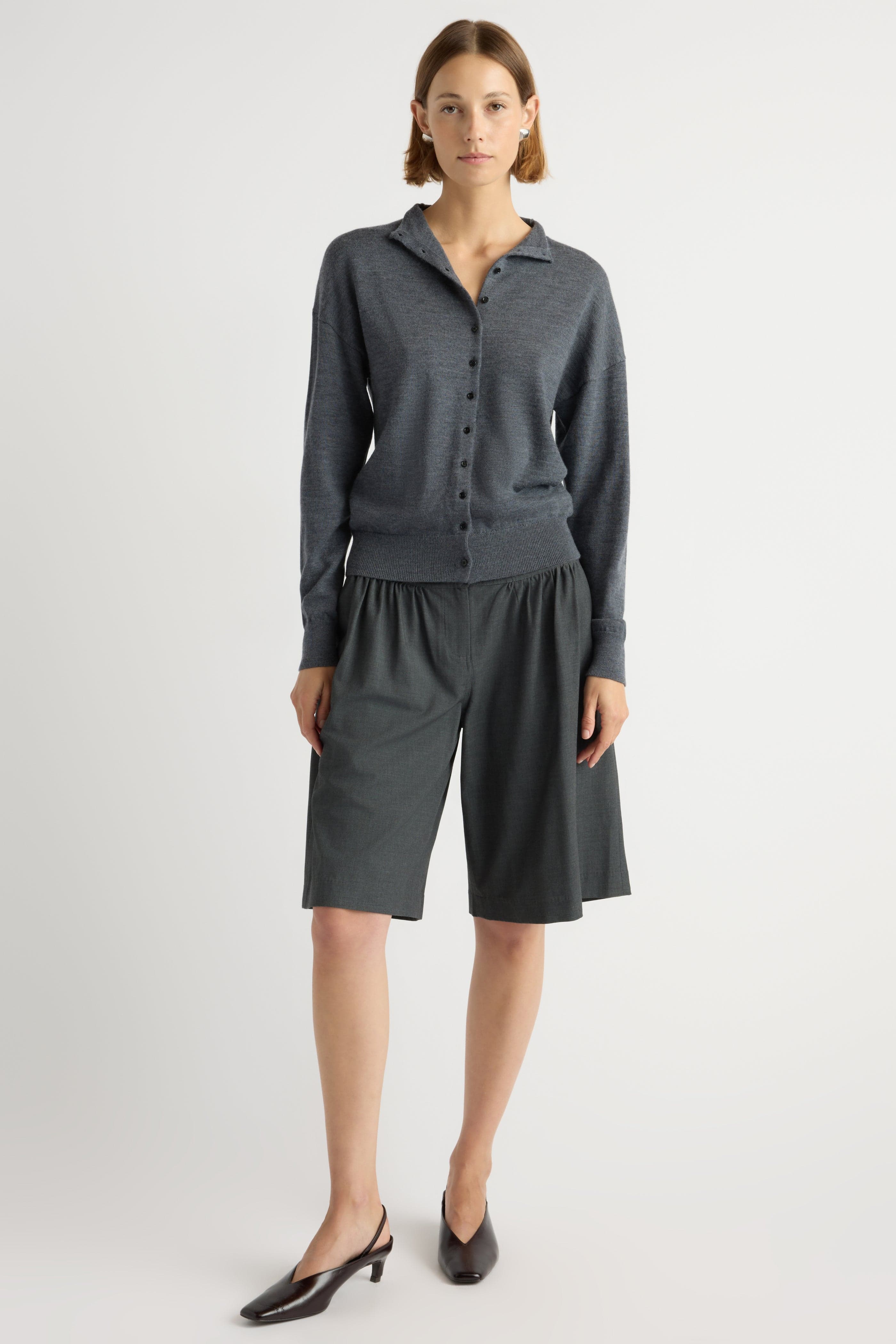 Charlee Lightweight Wool Button Cardigan - Image 3