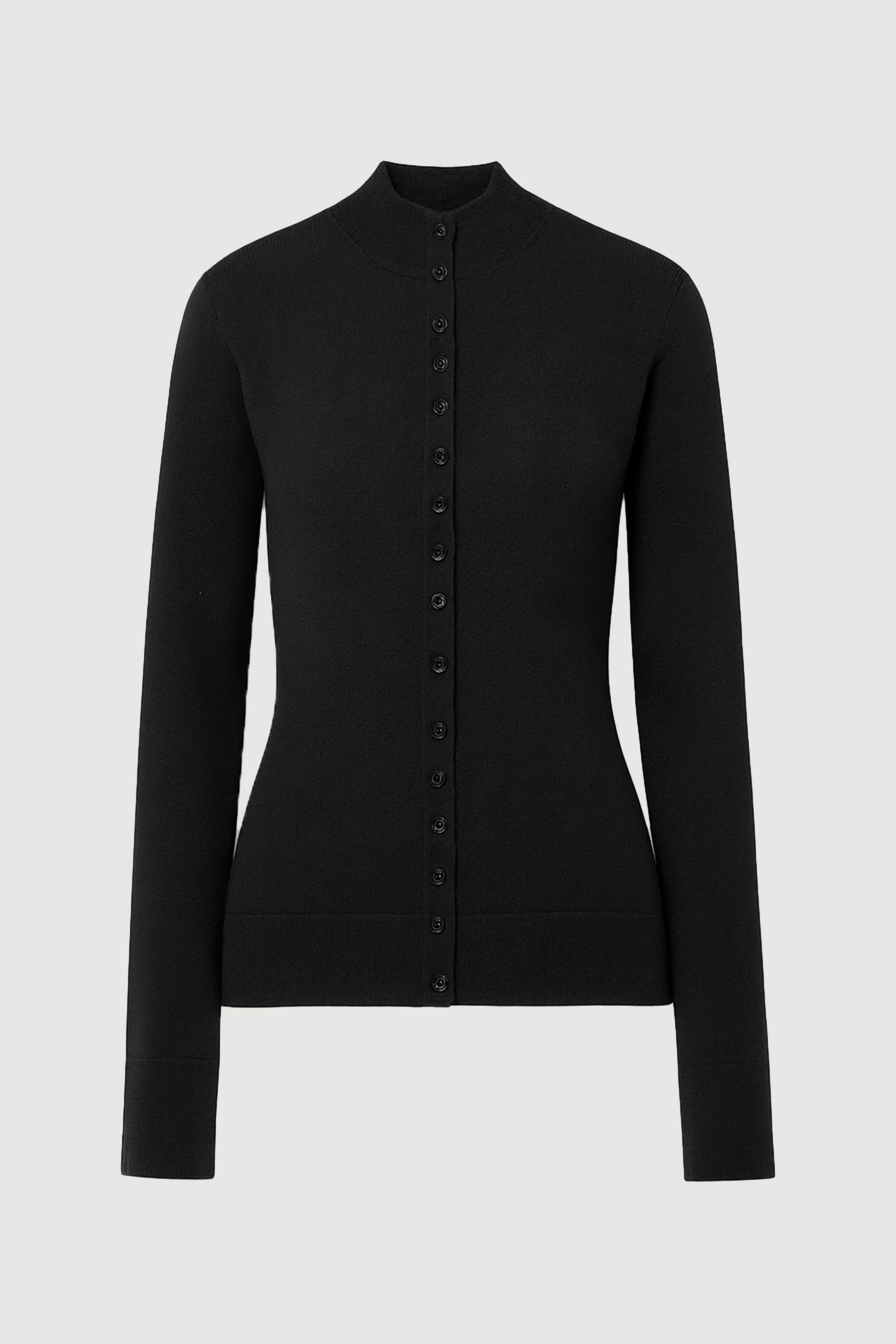 Charlene Wool Button Mock-Neck Sweater - Image 10