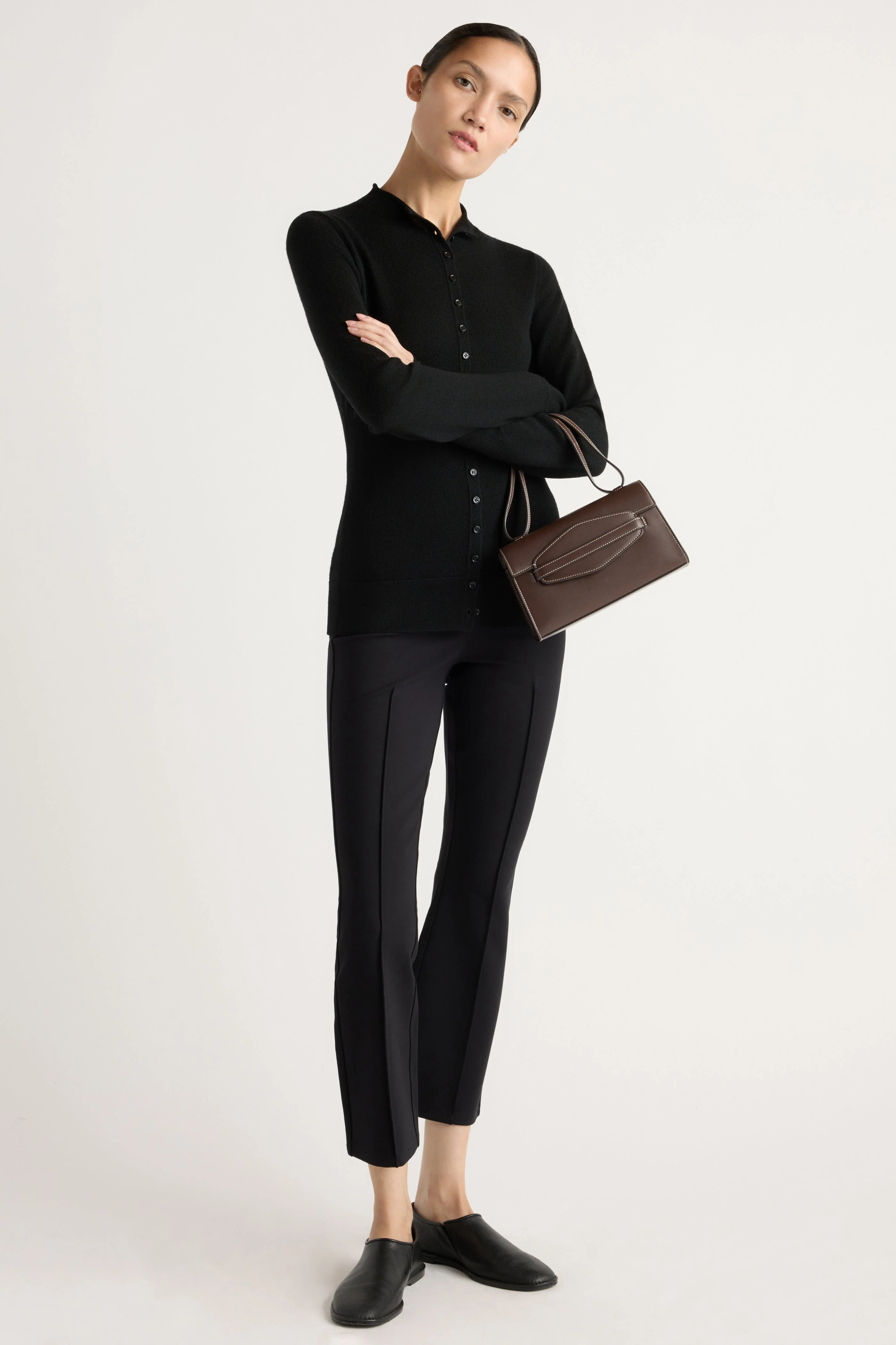 Charlene Wool Button Mock-Neck Sweater - Image 3