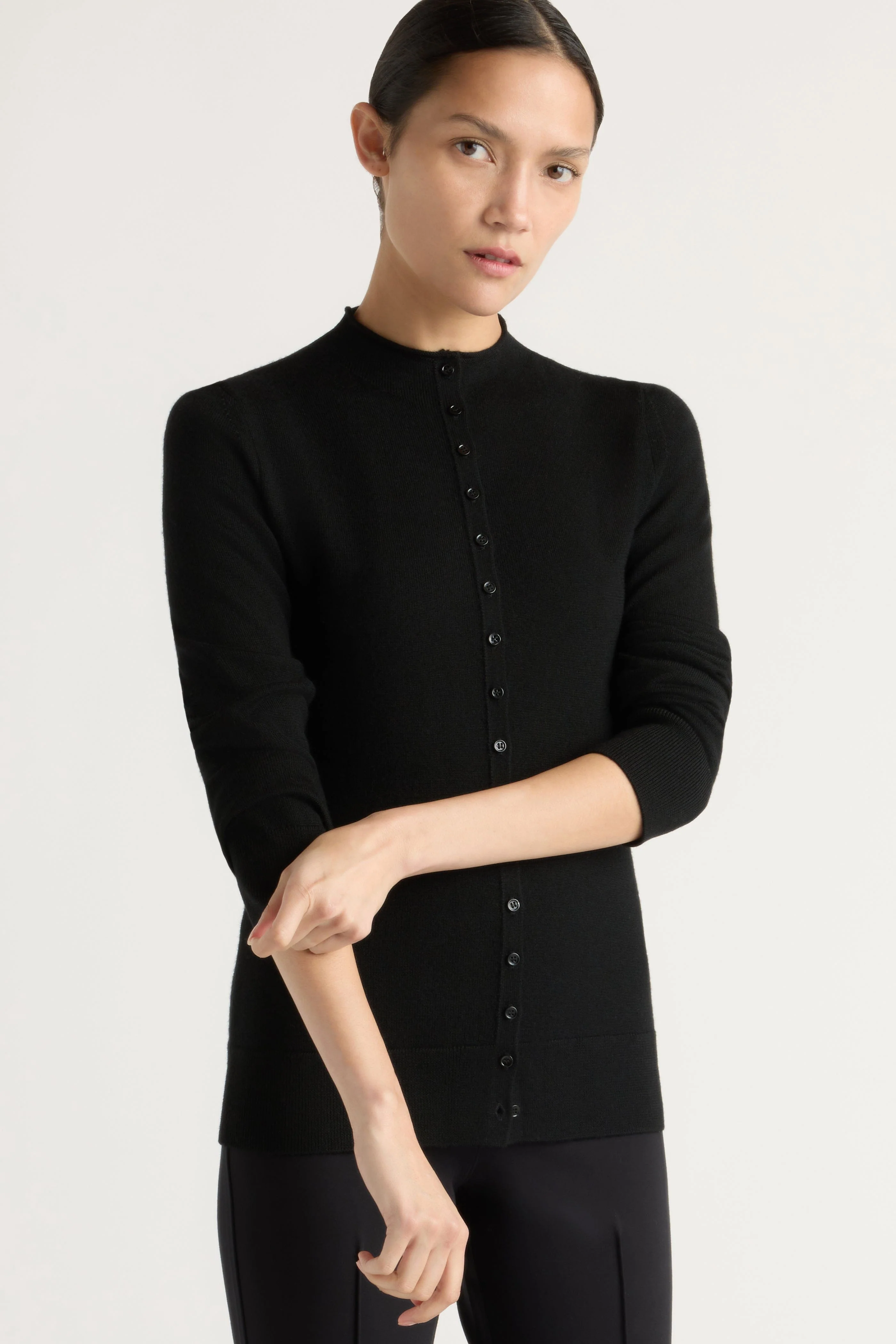 Charlene Wool Button Mock-Neck Sweater - Image 4
