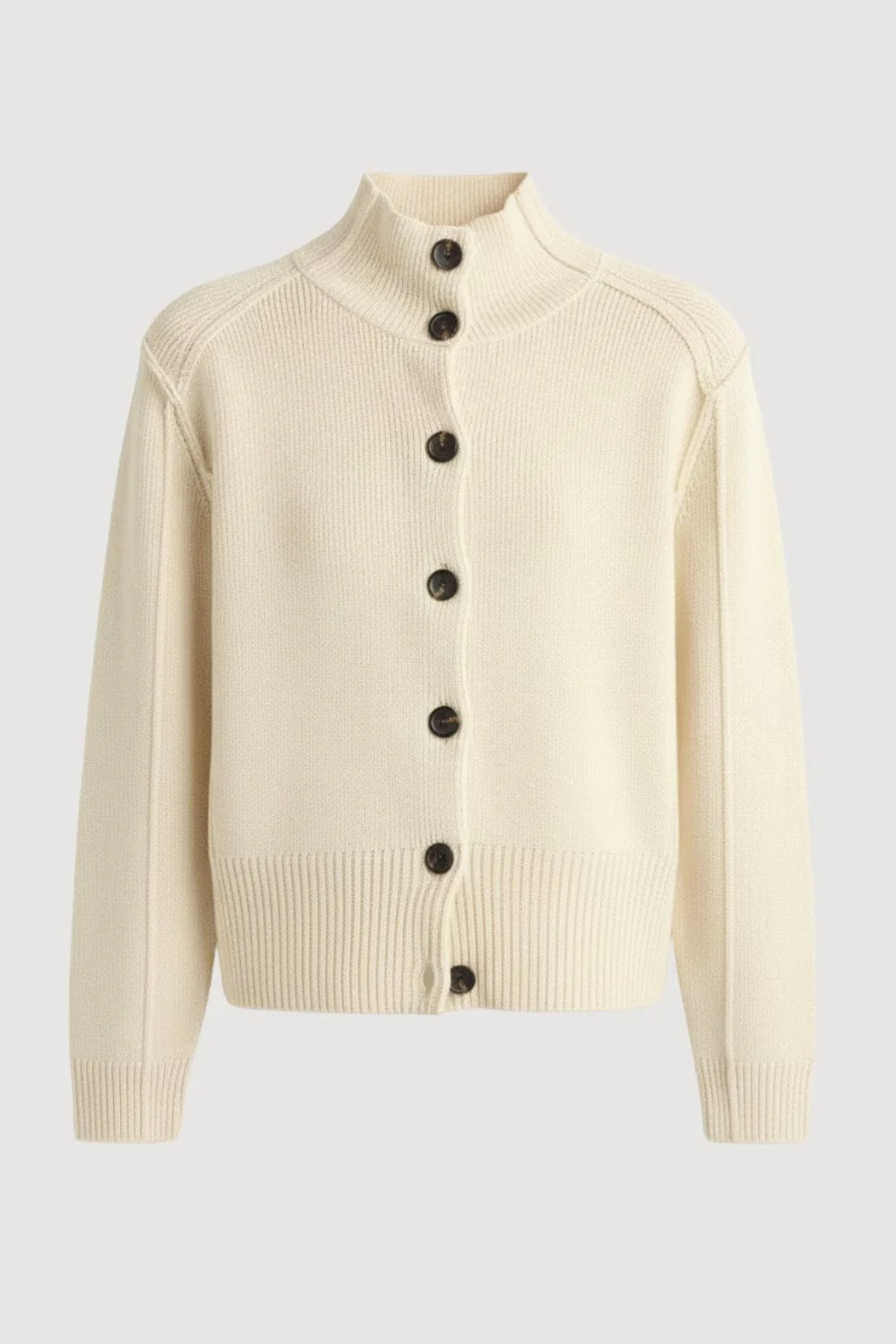 Clove Button Mock-Neck Knit Cardigan - Image 8
