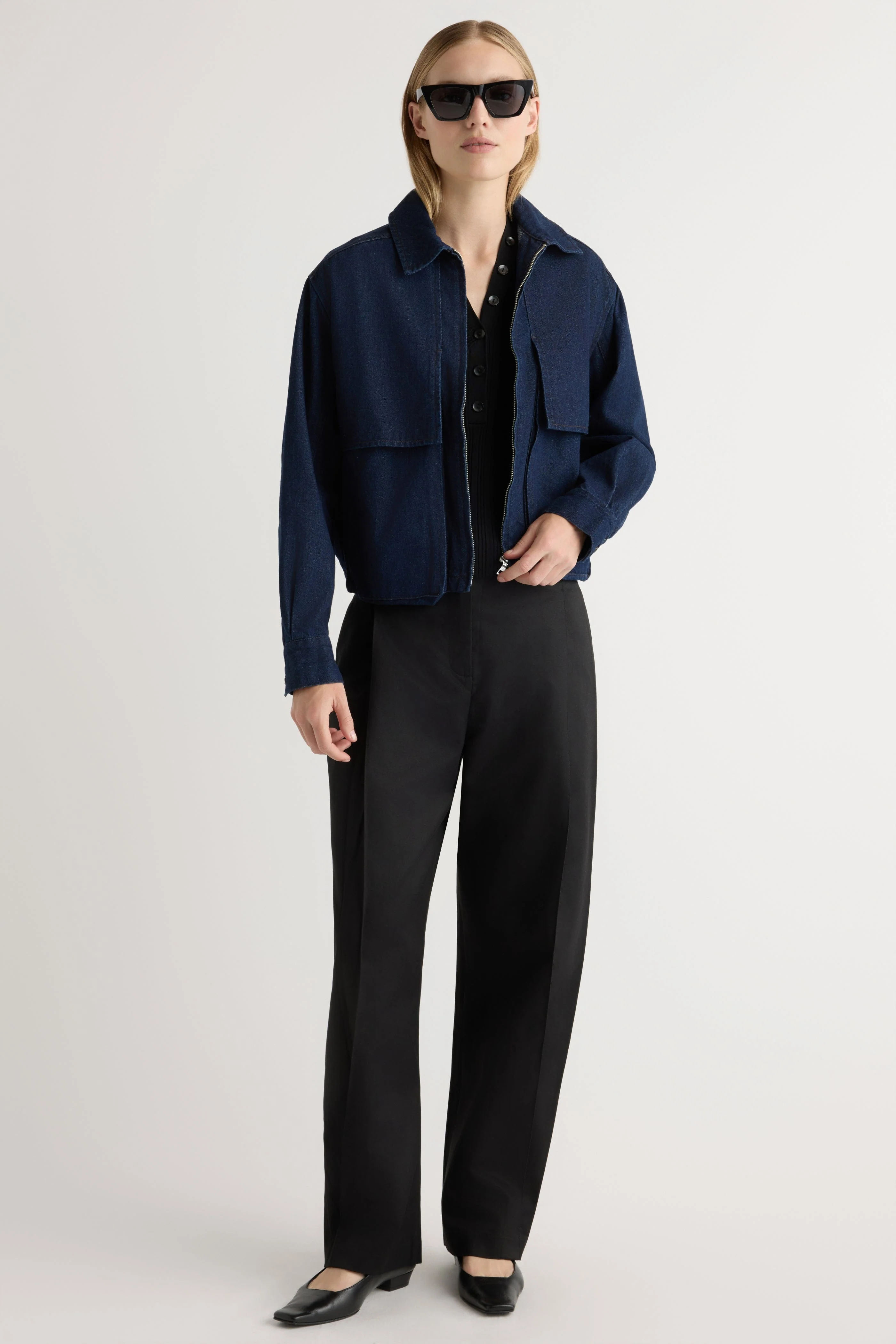 Cooper Denim Bomber Jacket - Image 3
