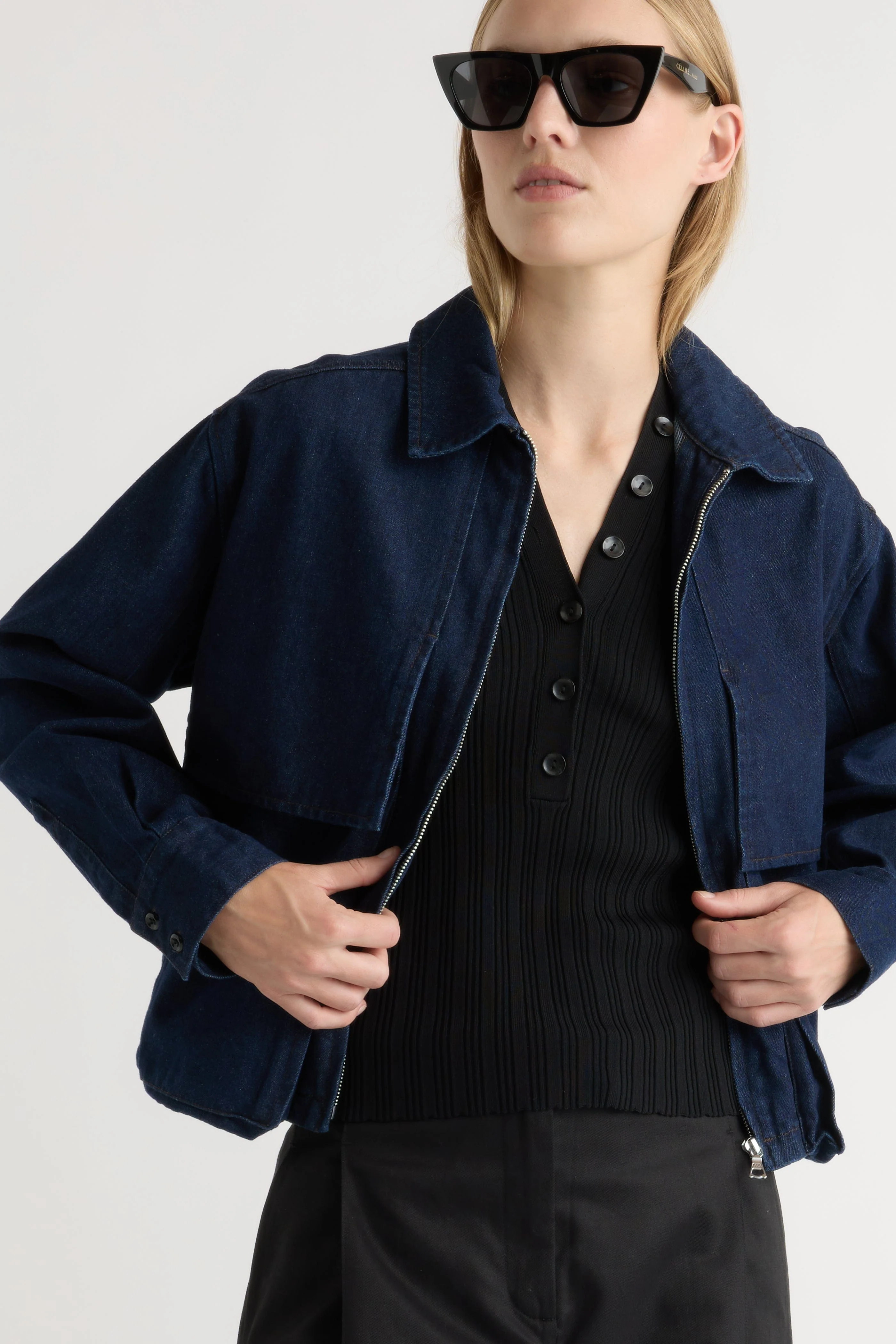Cooper Denim Bomber Jacket - Image 4