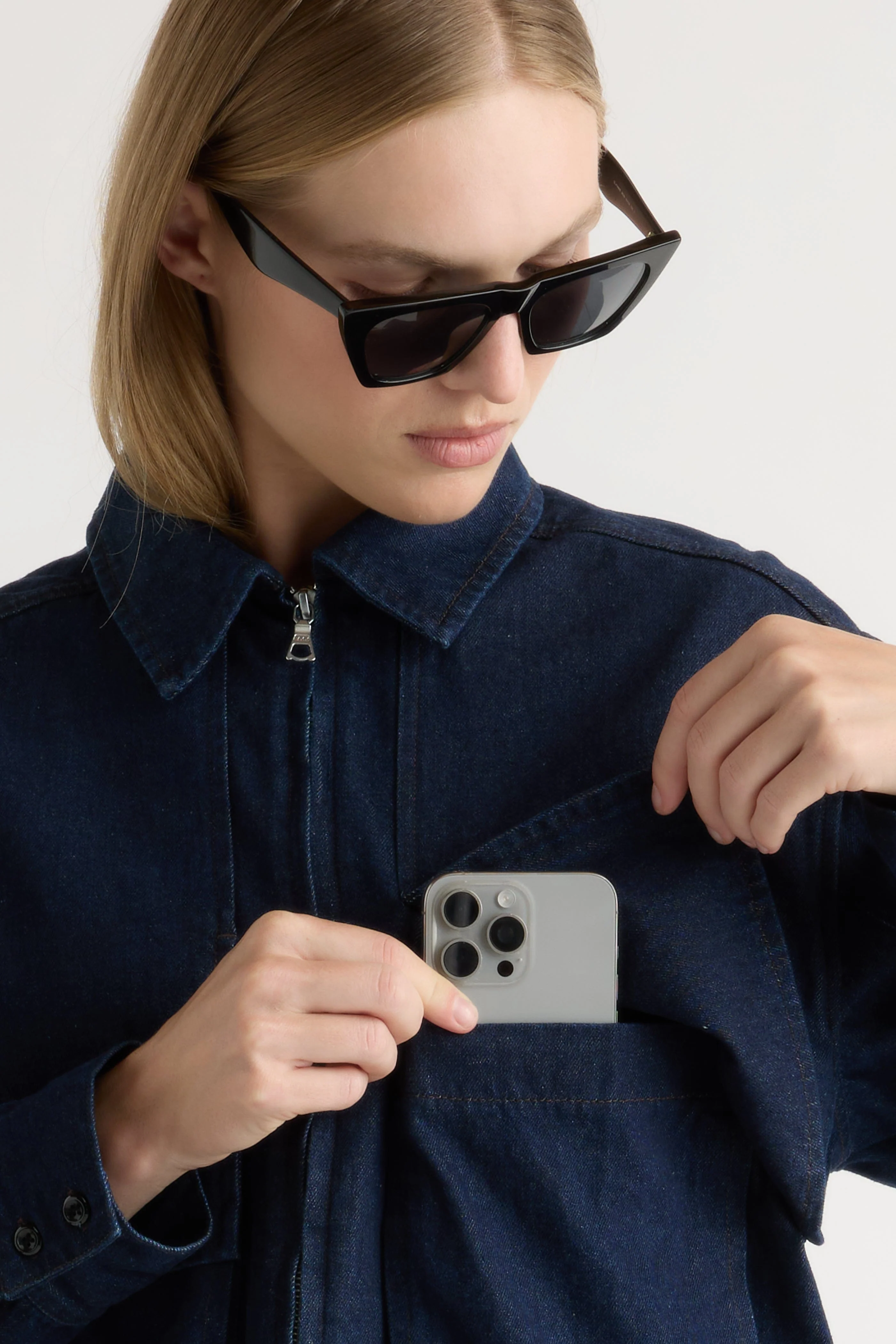 Cooper Denim Bomber Jacket - Image 6
