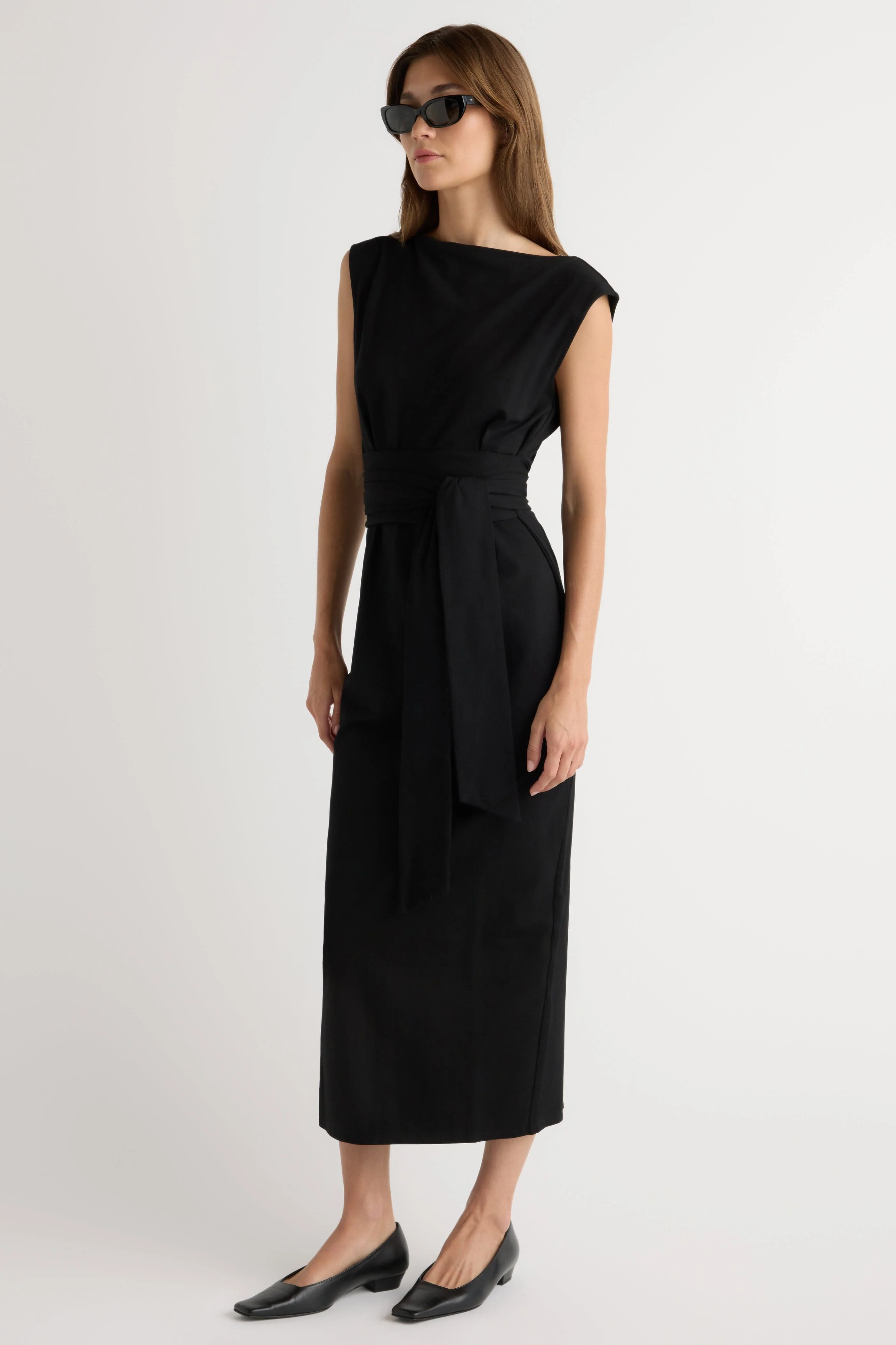 Edina Tie-Front Slit-Neck Dress - Image 2